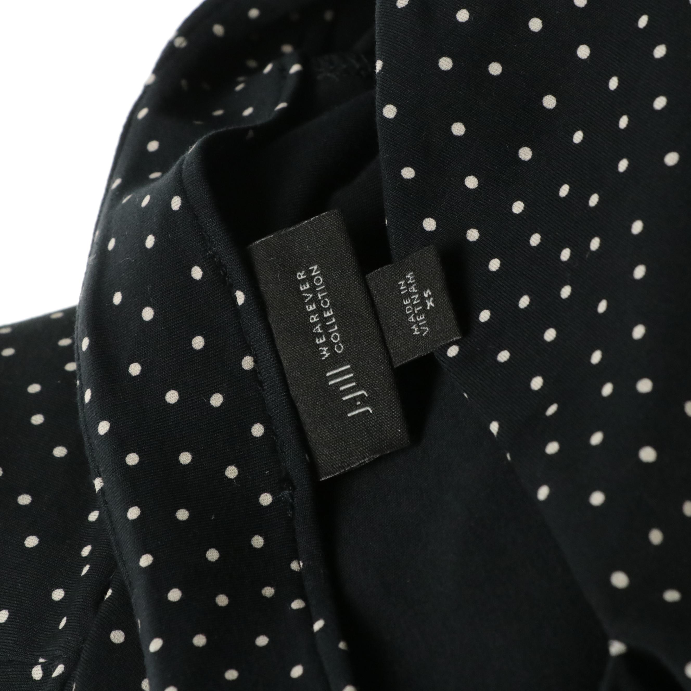 J. Jill Polka Dot Flare Dress, Chico's Distressed Skinny Jeans, Other Denim Vest