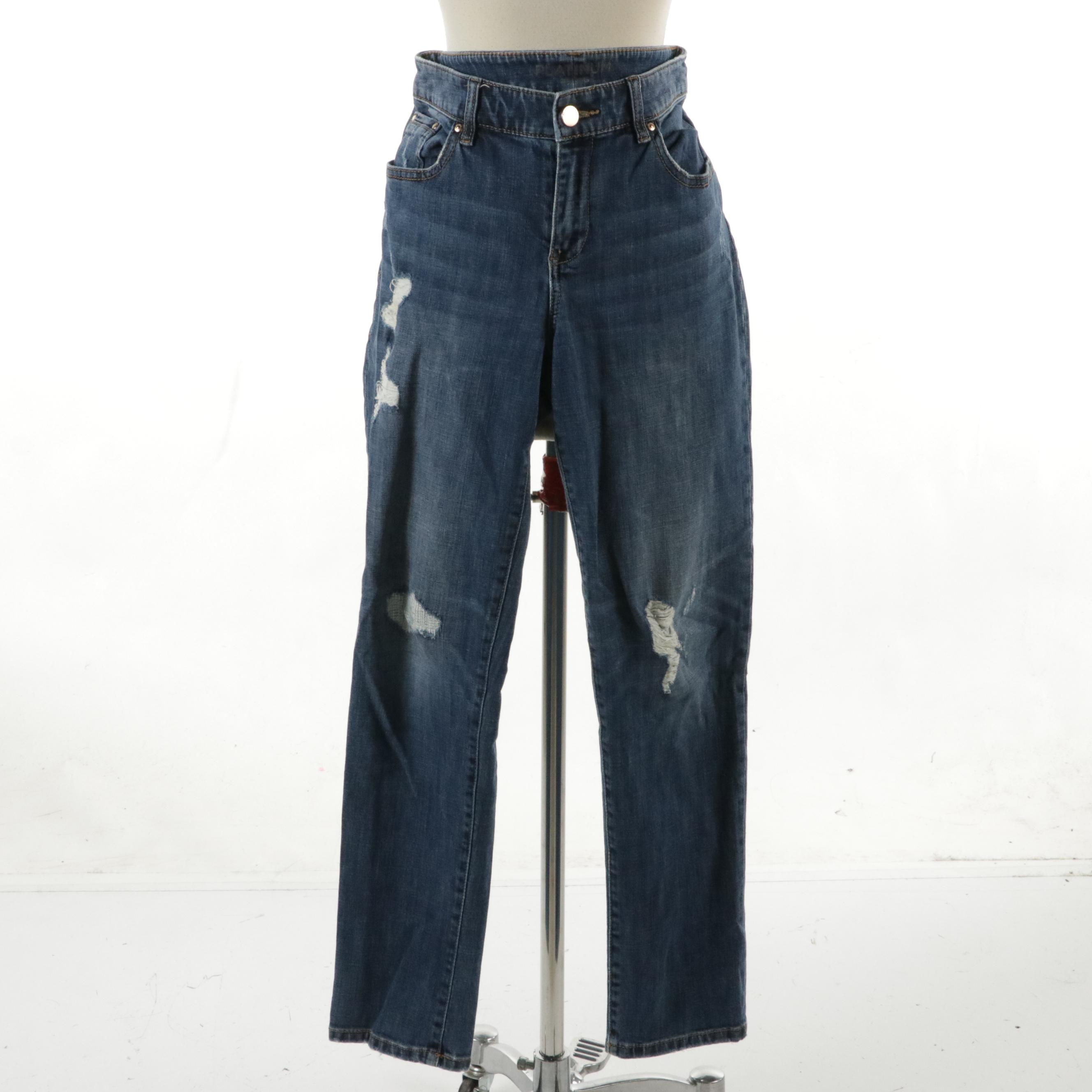 J. Jill Polka Dot Flare Dress, Chico's Distressed Skinny Jeans, Other Denim Vest