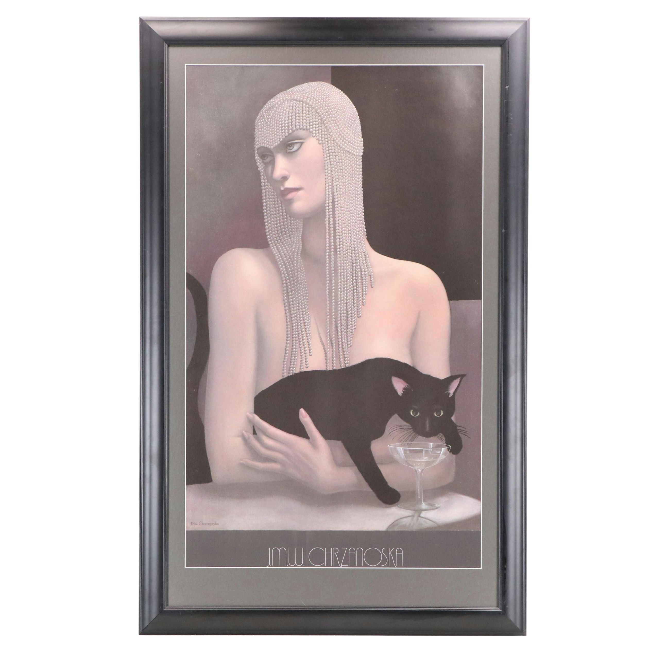 After Jane M. Whiting Chrzanoska Offset Lithograph "Solitaire"