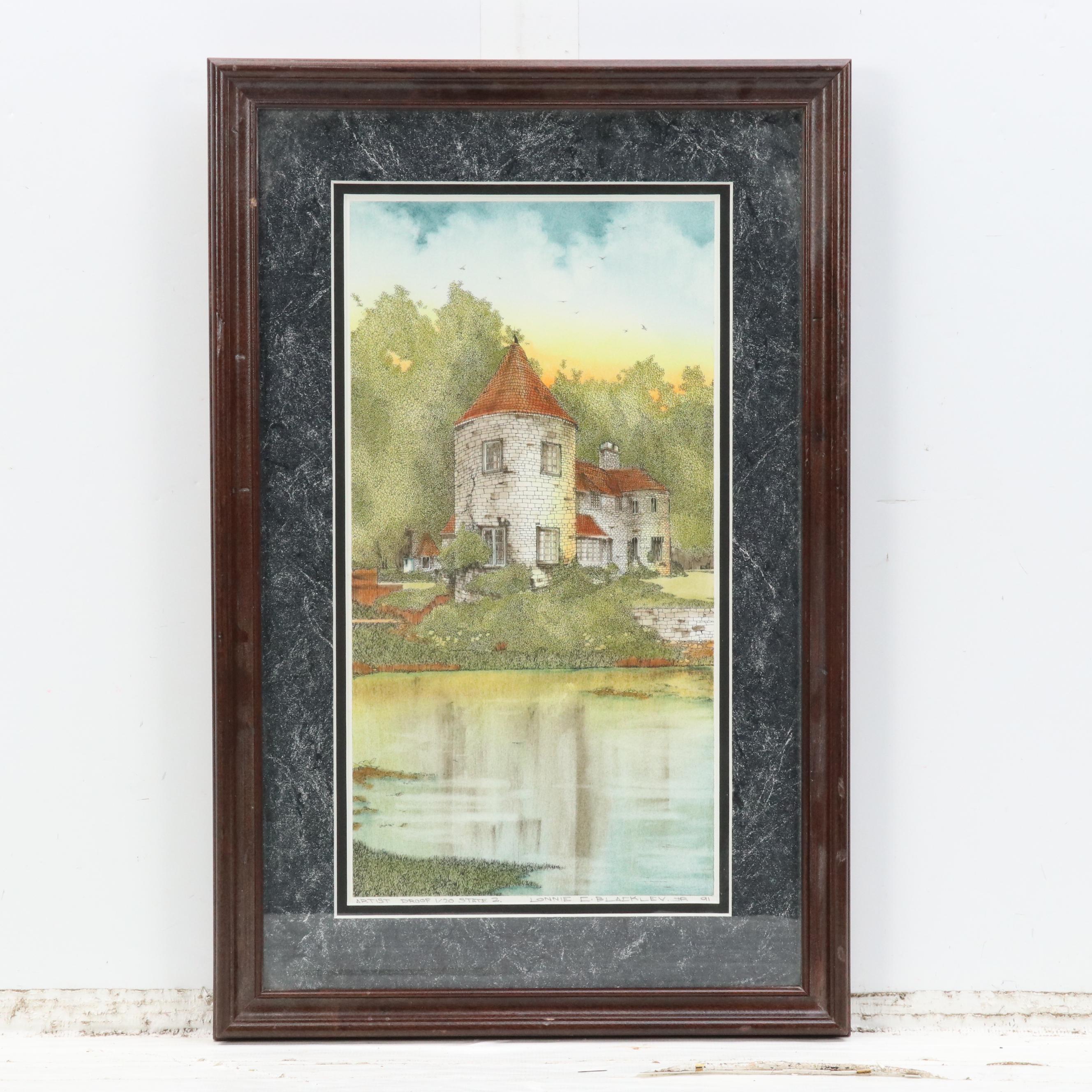 Lonnie C. Blackley Artist Proof European Landscape Etchings