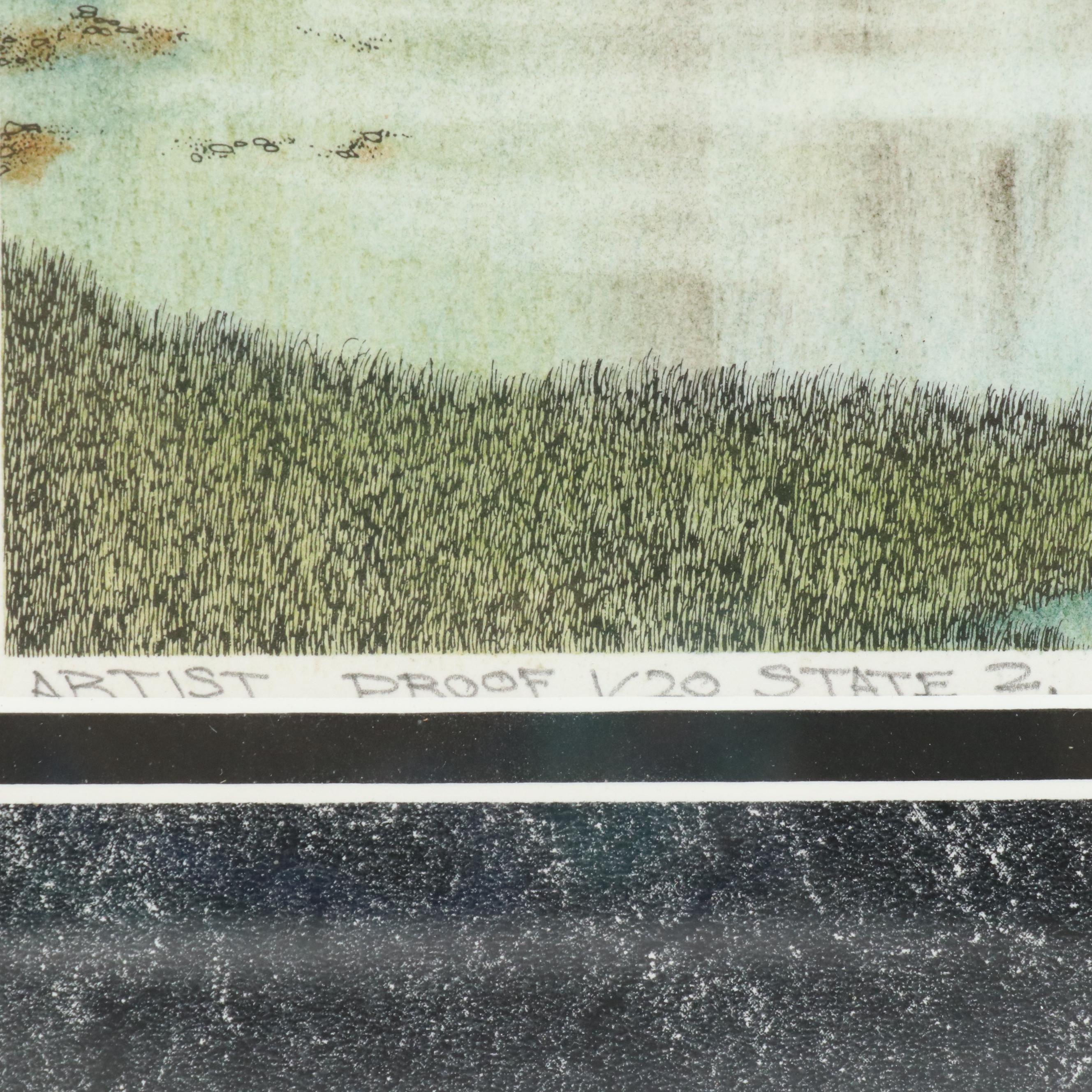 Lonnie C. Blackley Artist Proof European Landscape Etchings