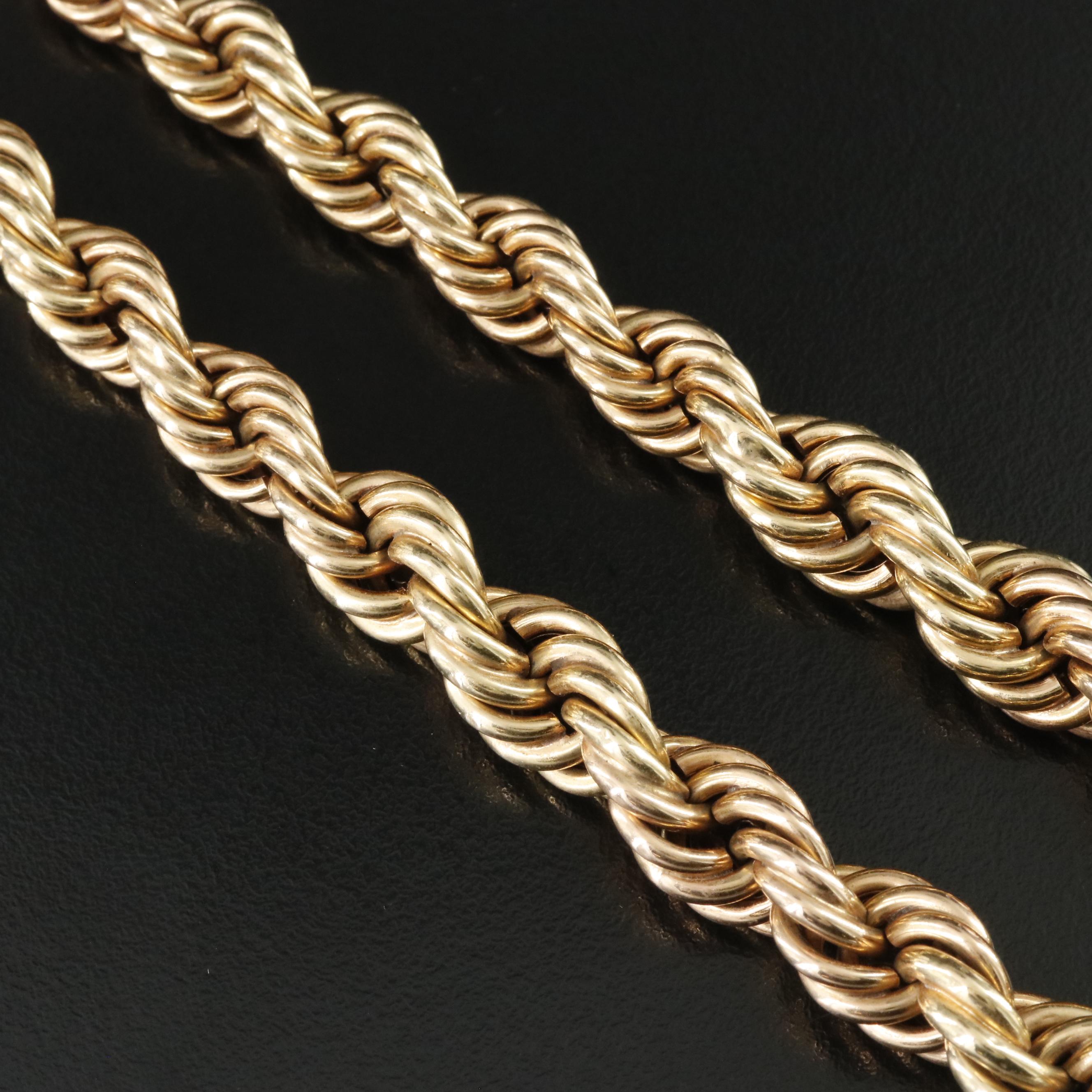 14K Graduated Rope Chain Necklace