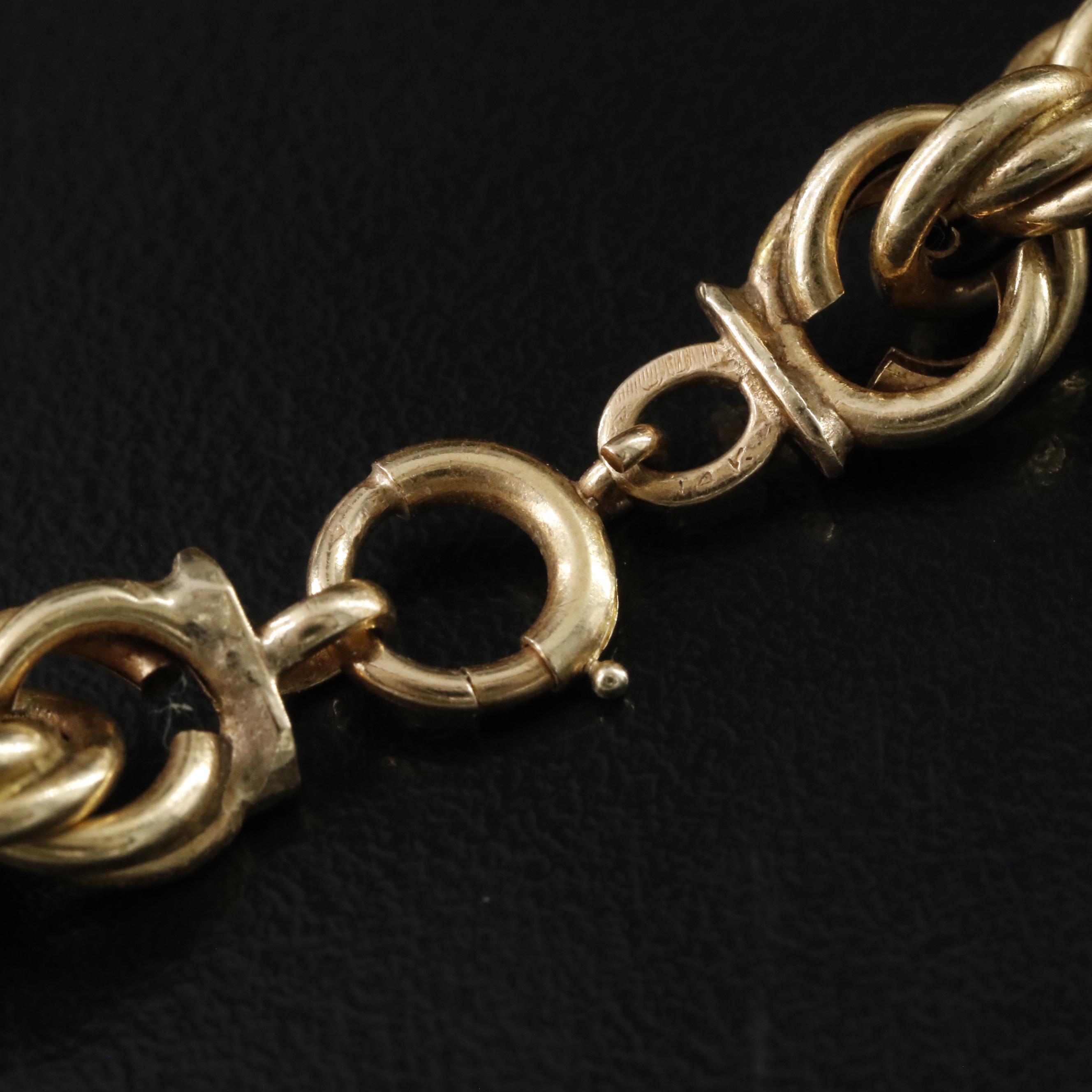 14K Graduated Rope Chain Necklace