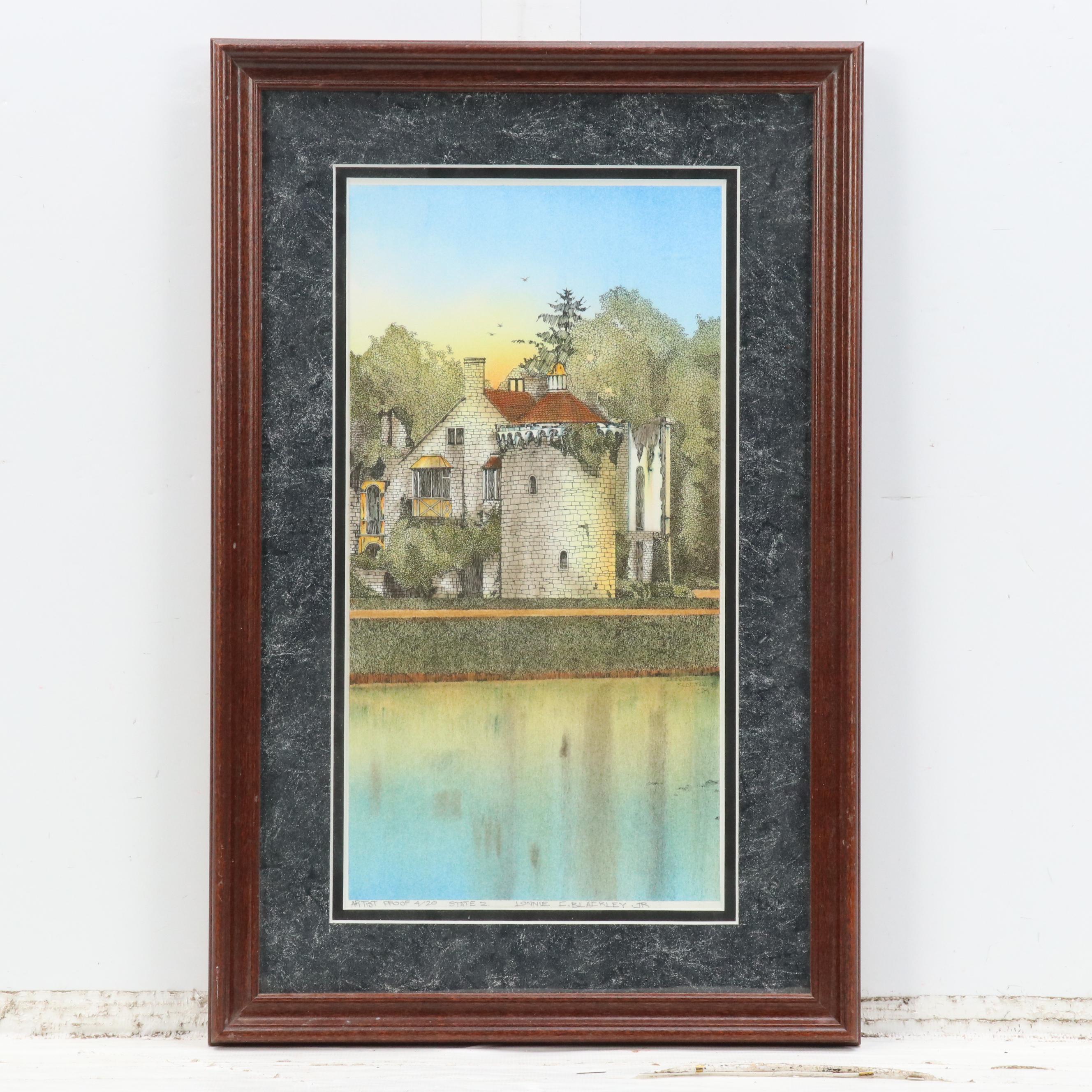 Lonnie C. Blackley Artist Proof European Landscape Etchings