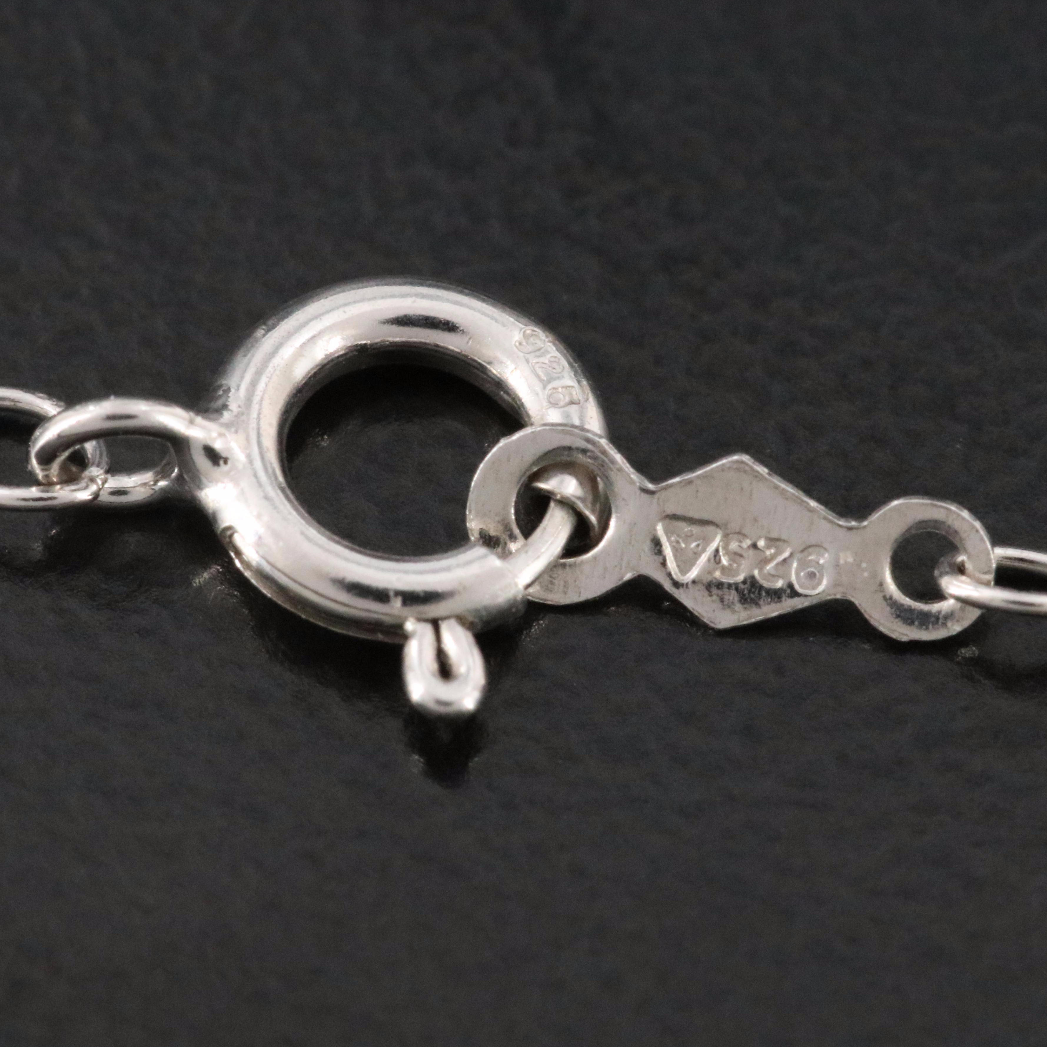 Sterling Pearl and Sapphire Pendant Necklace