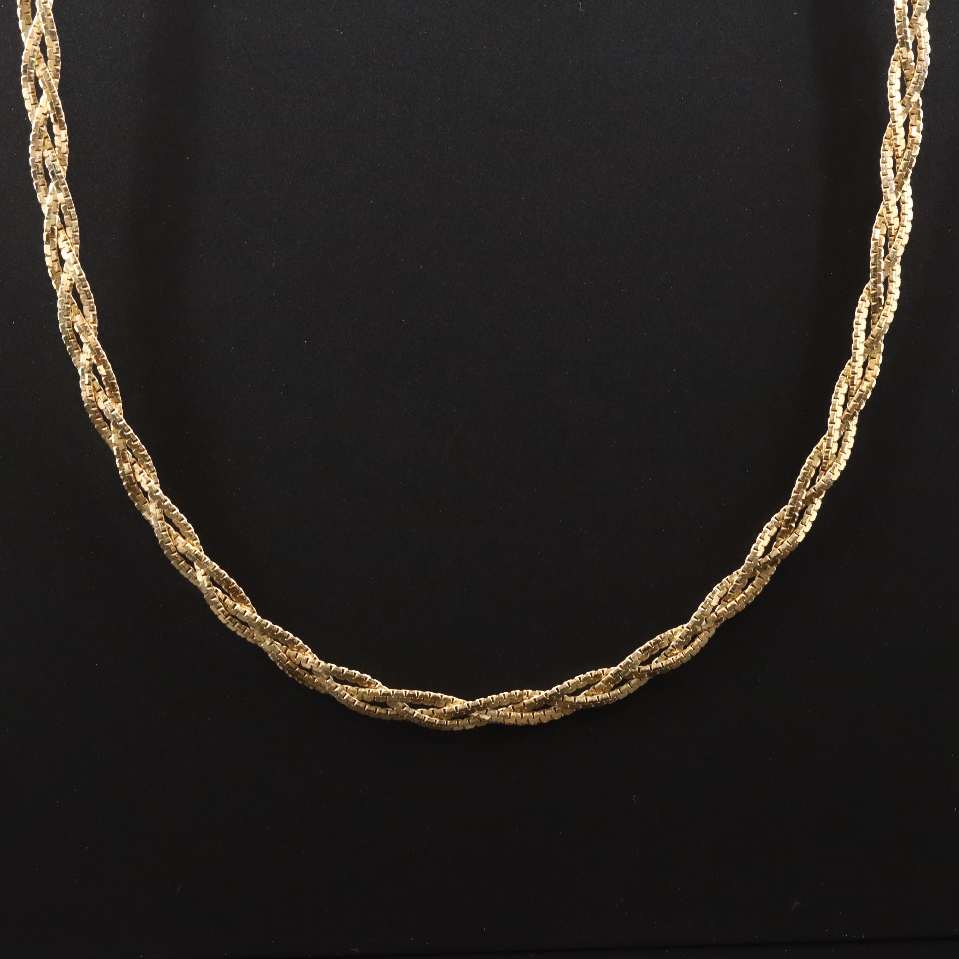 14K Braided Boston Chain Necklace