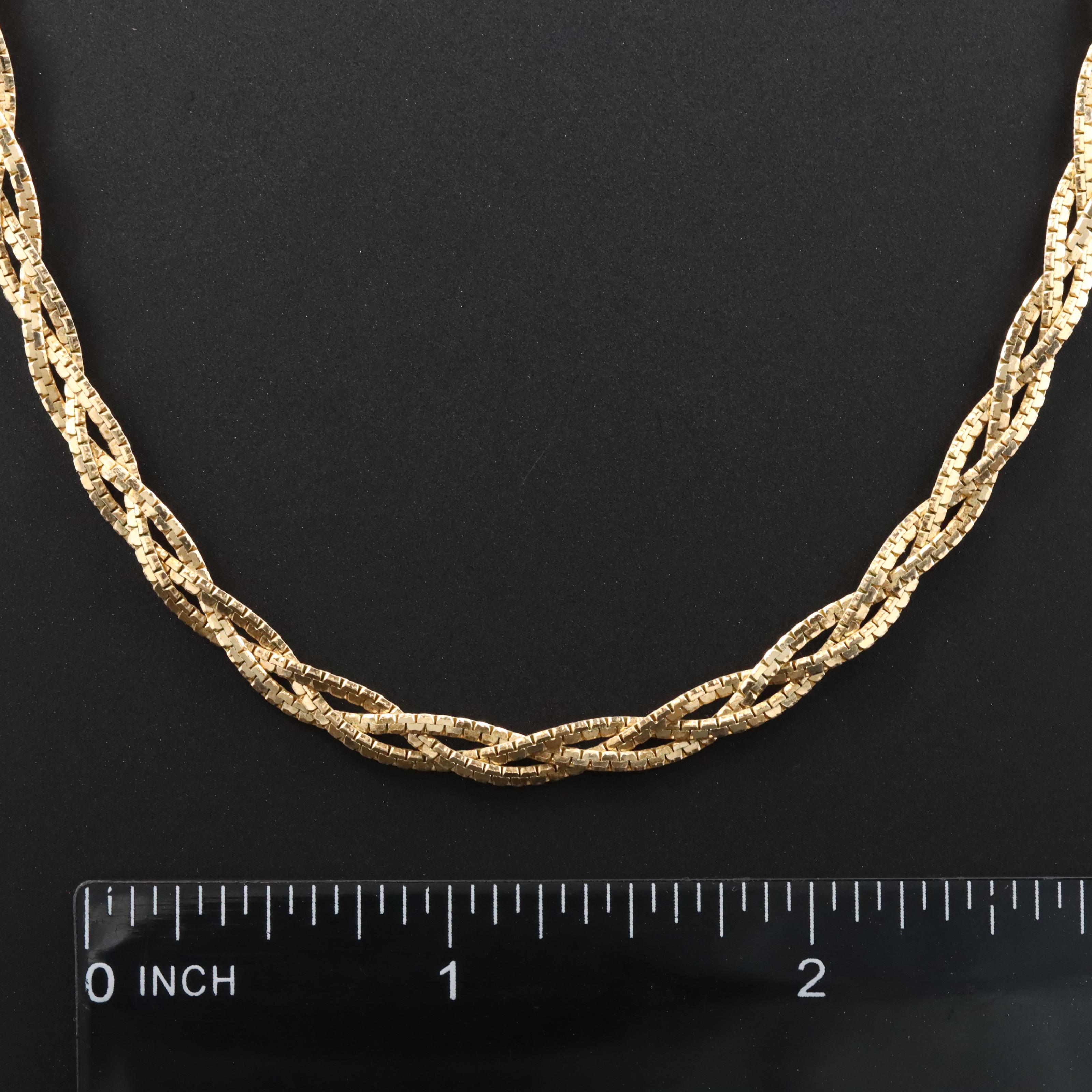 14K Braided Boston Chain Necklace