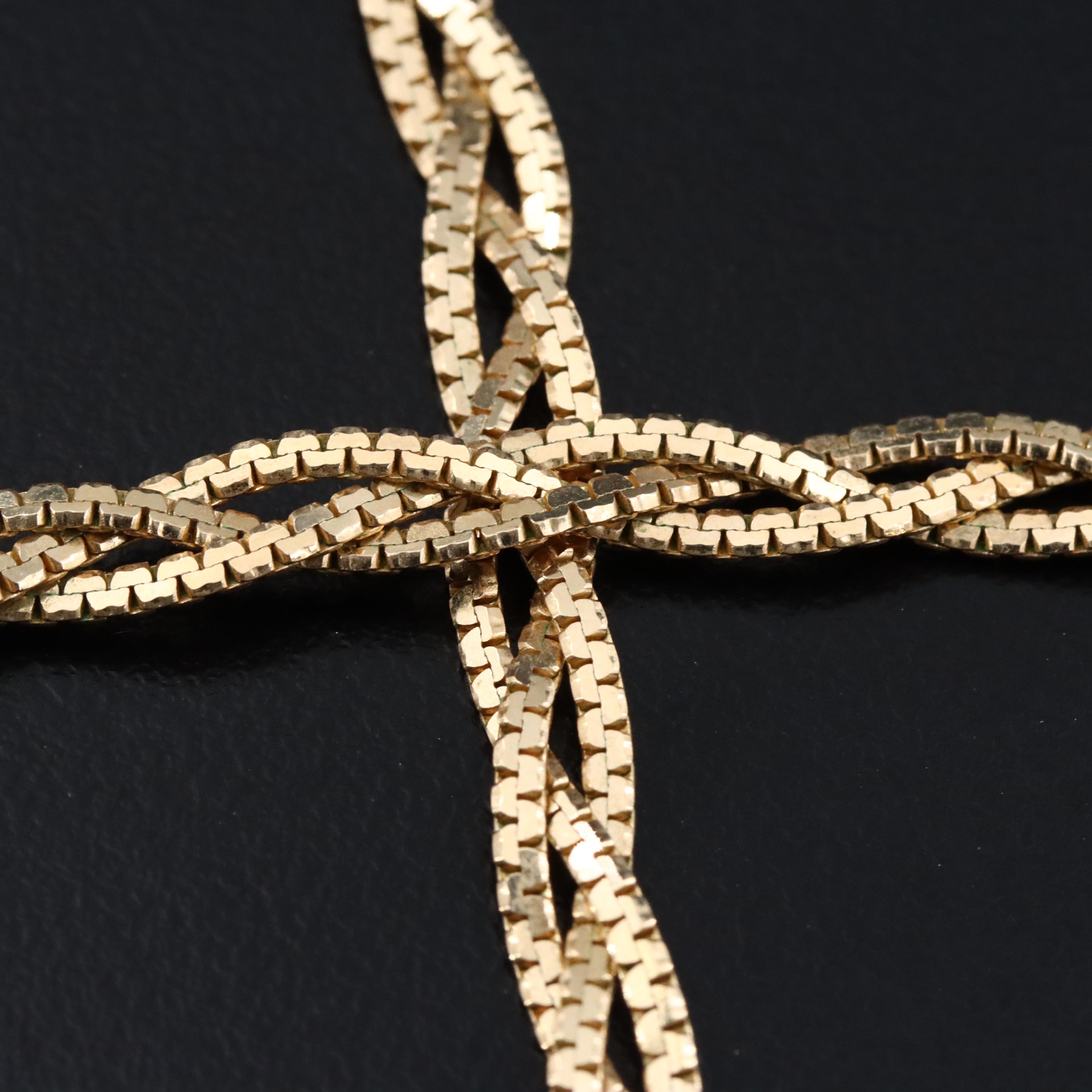 14K Braided Boston Chain Necklace