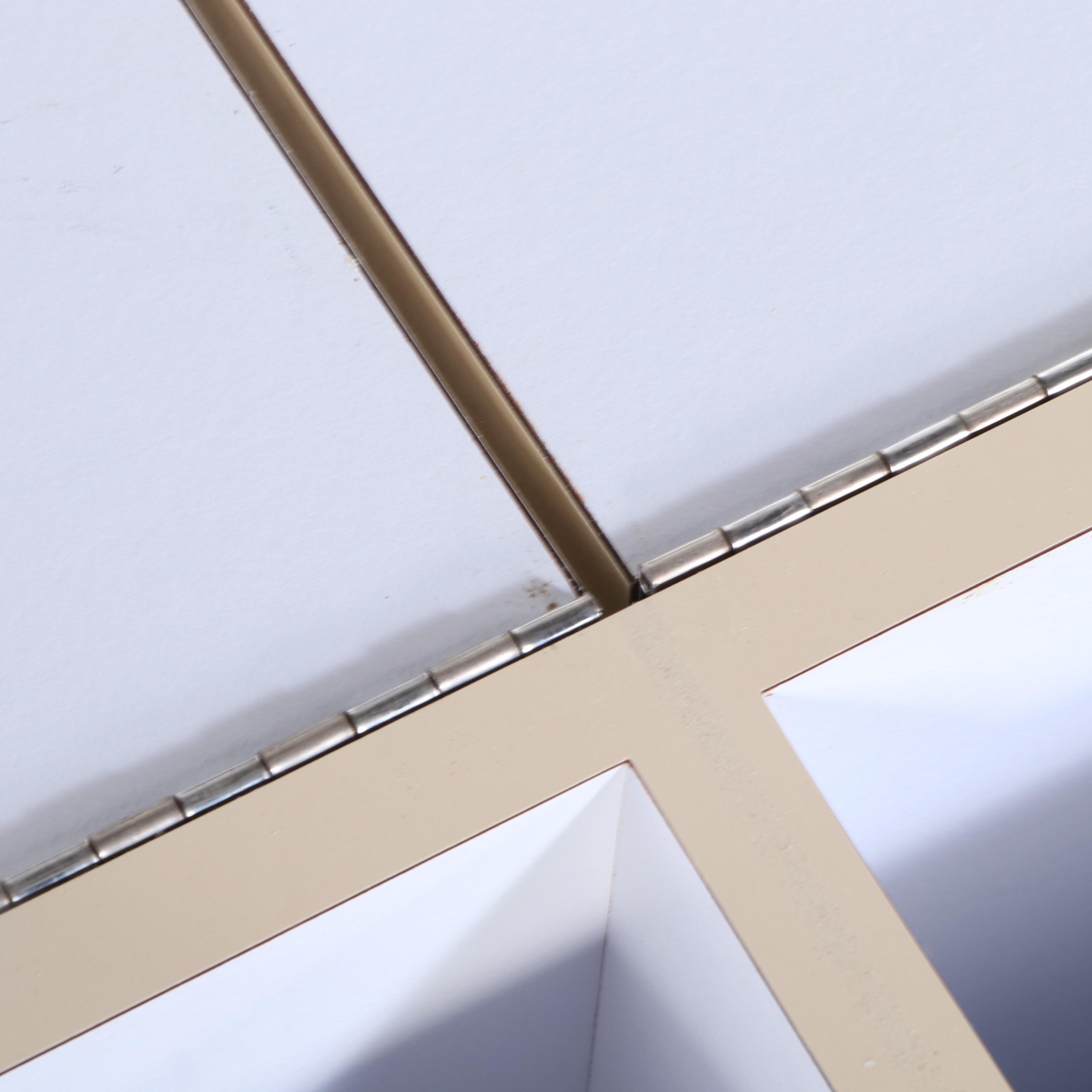 Postmodernist Brass-Trimmed Headboard and Pair of Nightstands, Late 20th Century