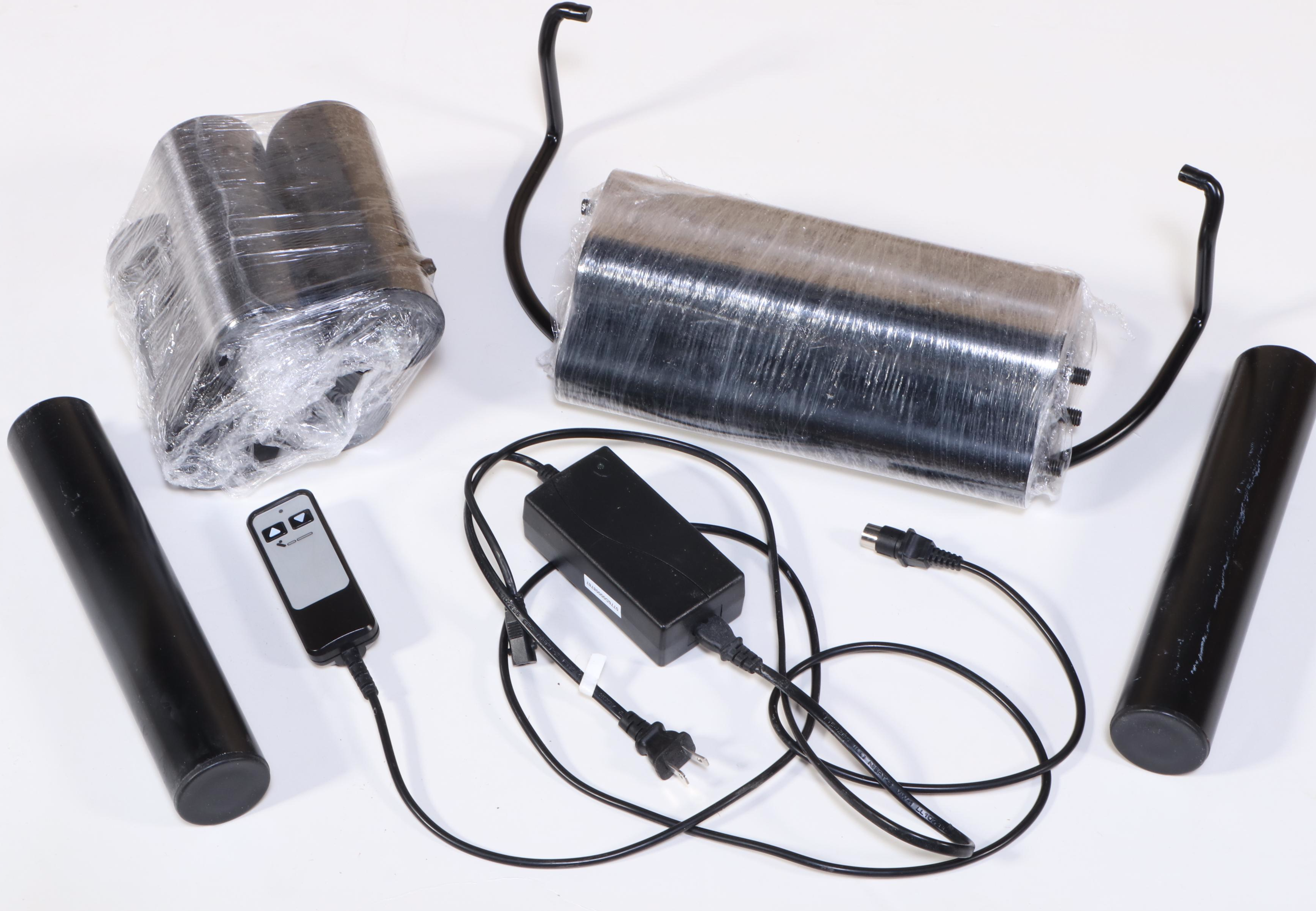 Postmodernist Brass-Trimmed Headboard and Pair of Nightstands, Late 20th Century