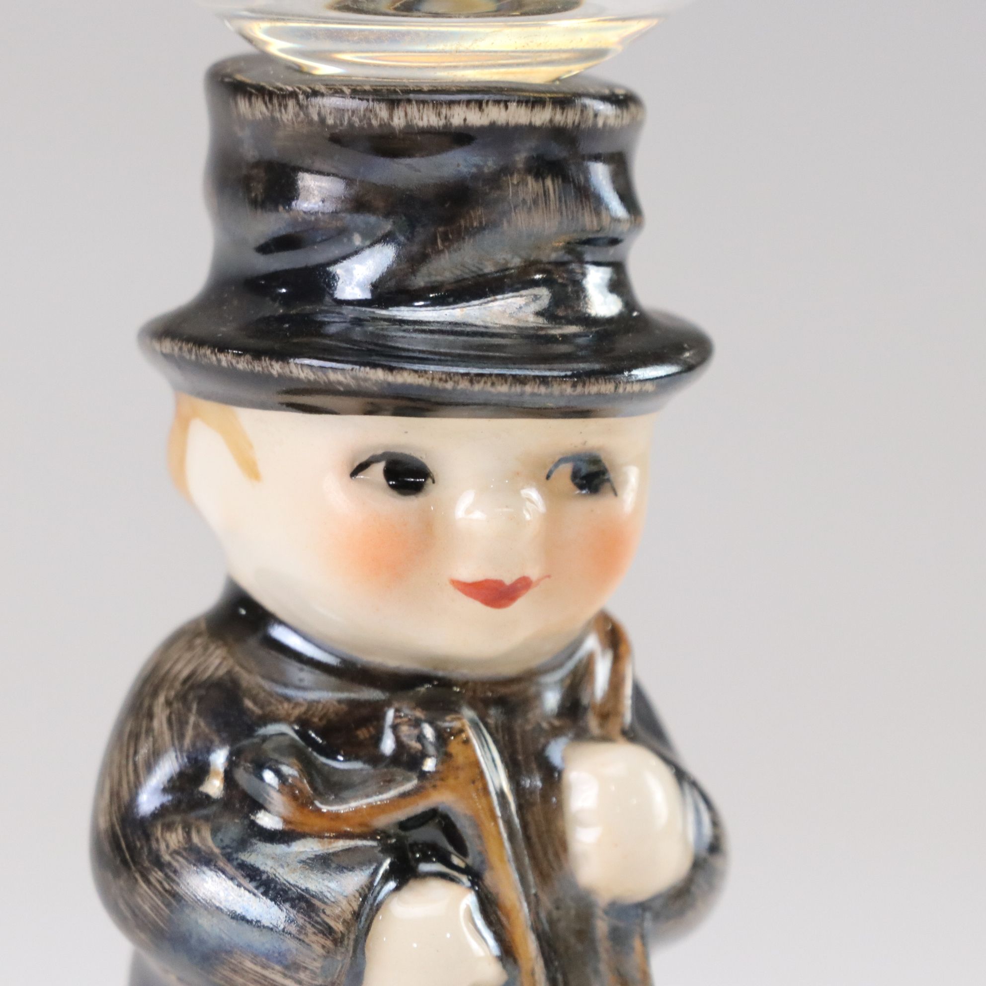 West German Wine Hocks with Ceramic Figural Stems, Late 20th Century