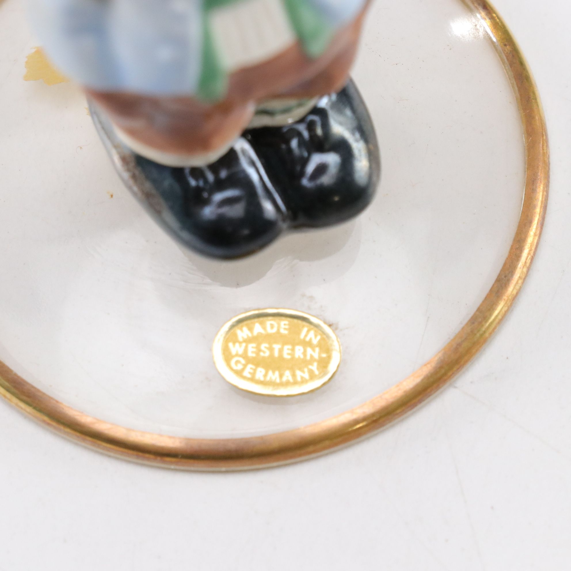 West German Wine Hocks with Ceramic Figural Stems, Late 20th Century