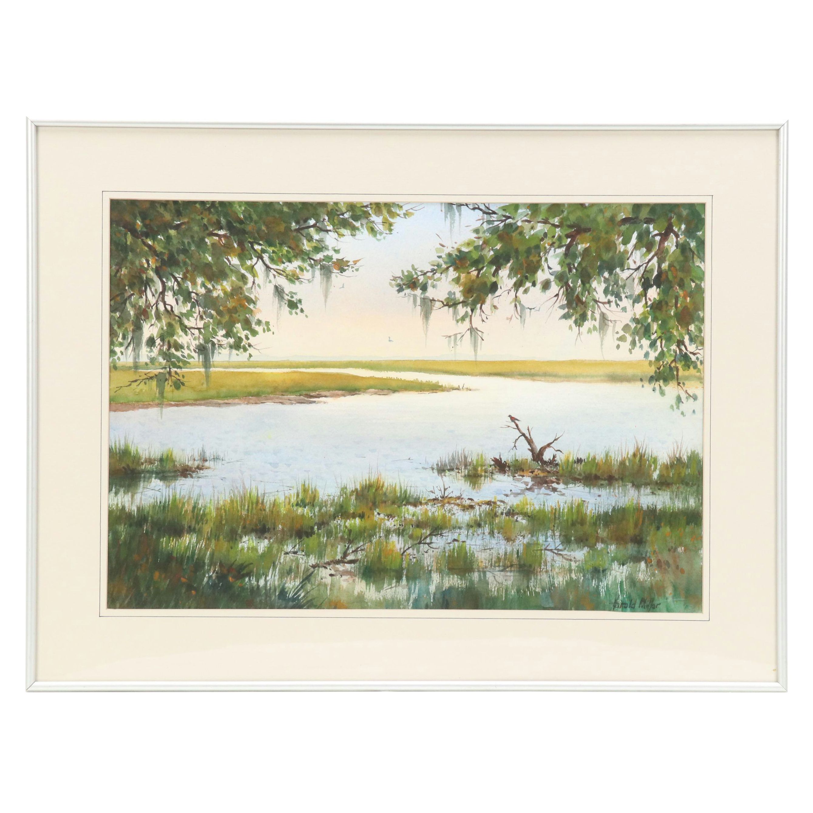 Harold Miller Landscape Watercolor "Low Country"