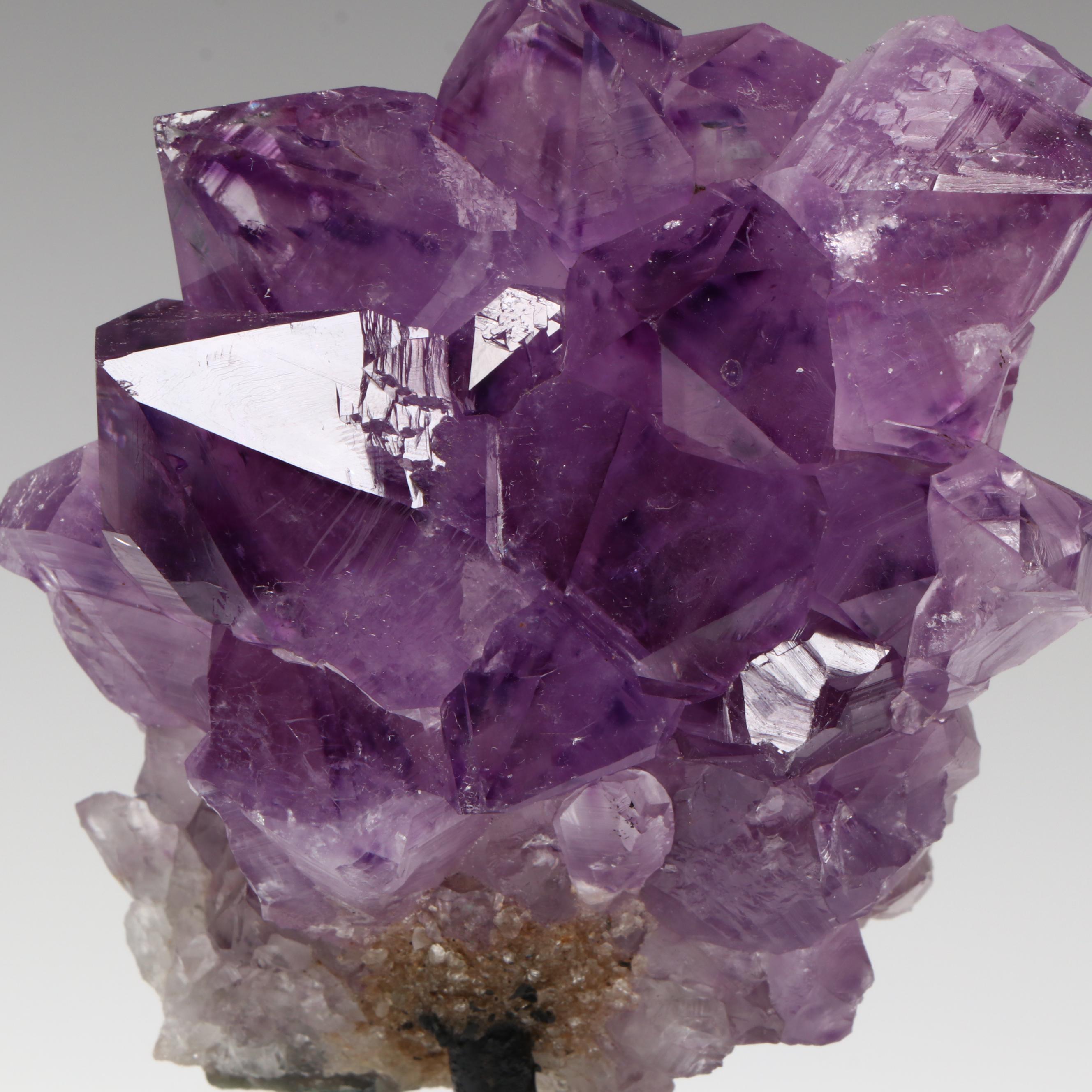 Amethyst Specimens on Modern Metal Stands