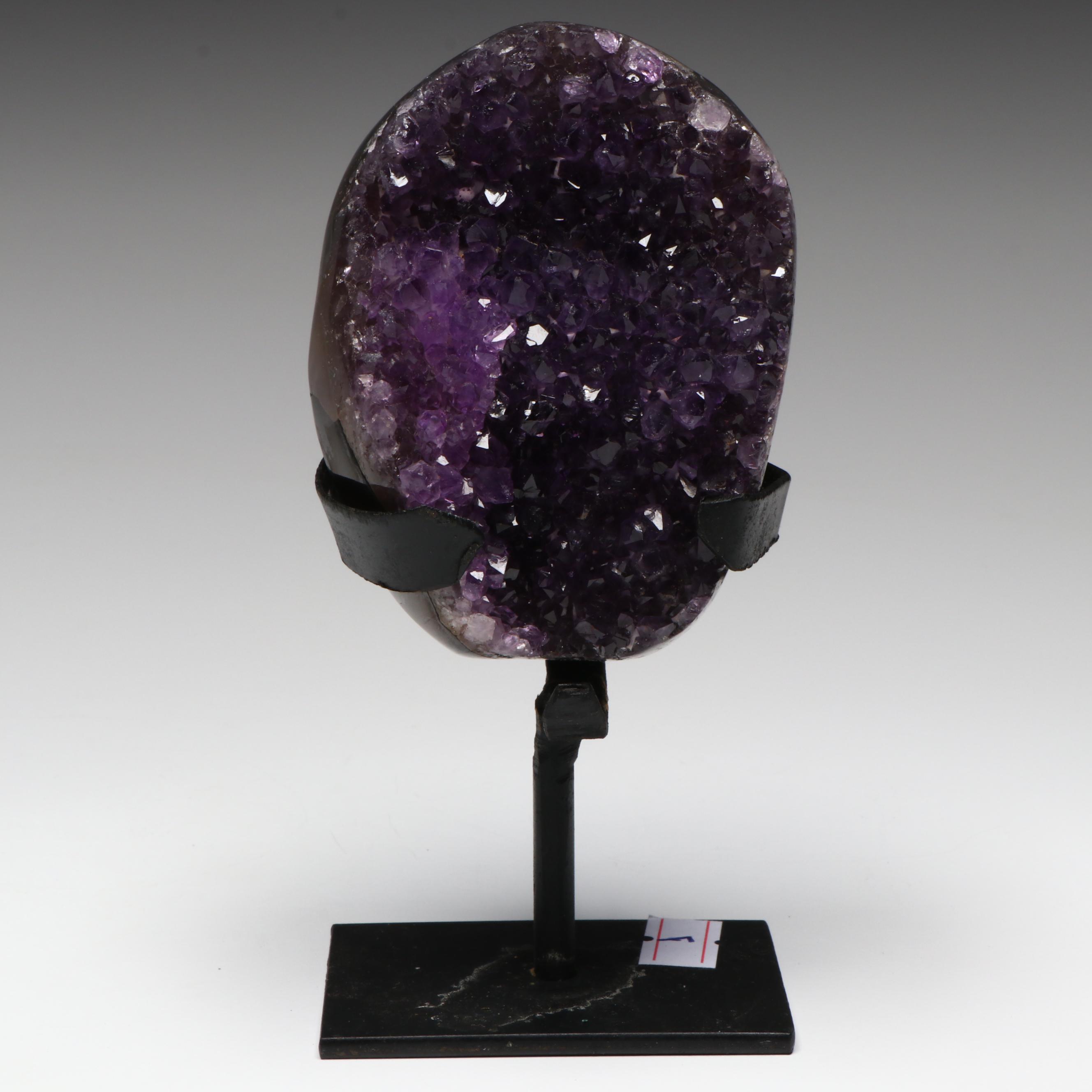 Amethyst Specimens on Modern Metal Stands
