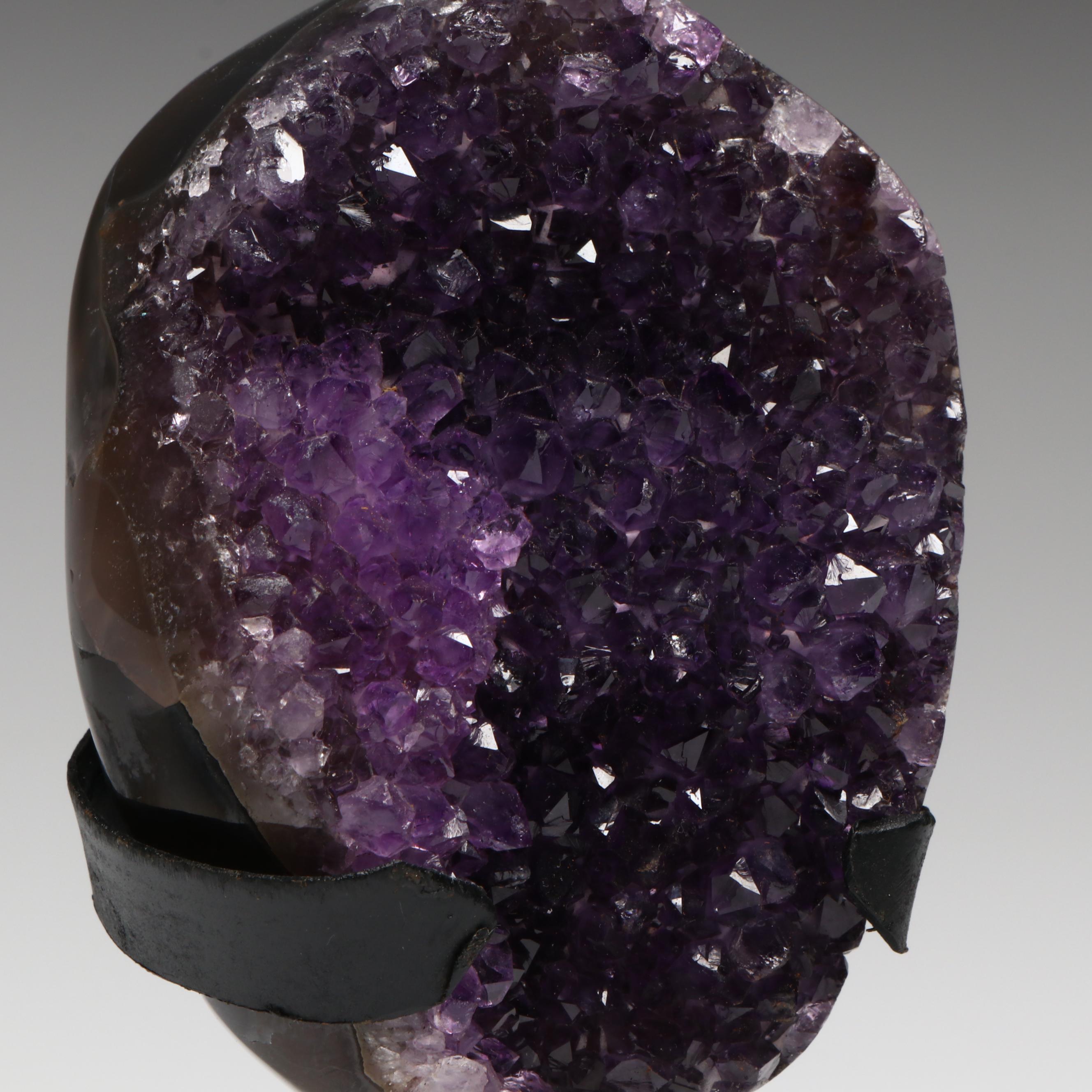 Amethyst Specimens on Modern Metal Stands