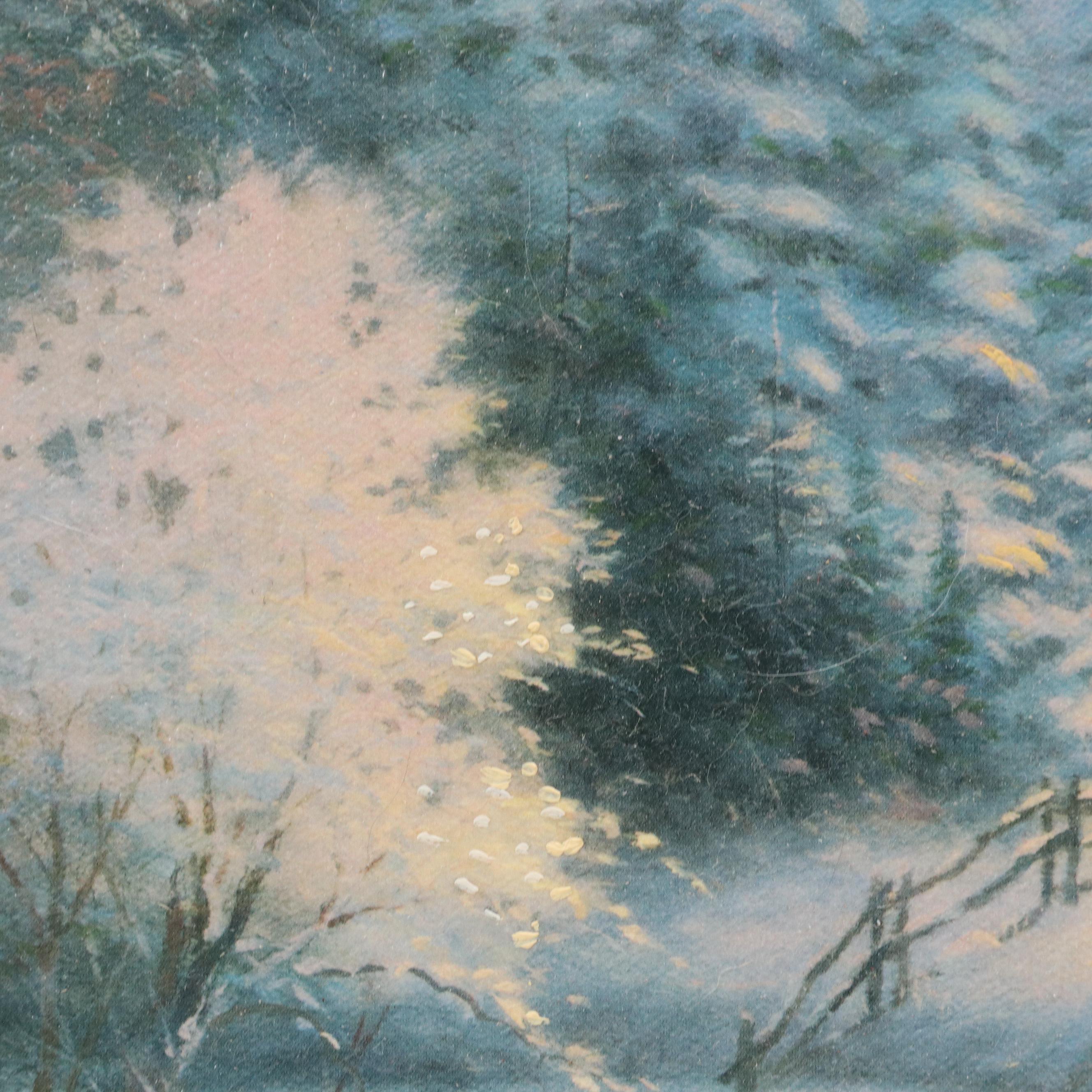 Thomas Kincade Embellished Offset Lithograph "Deer Creek Cottage"