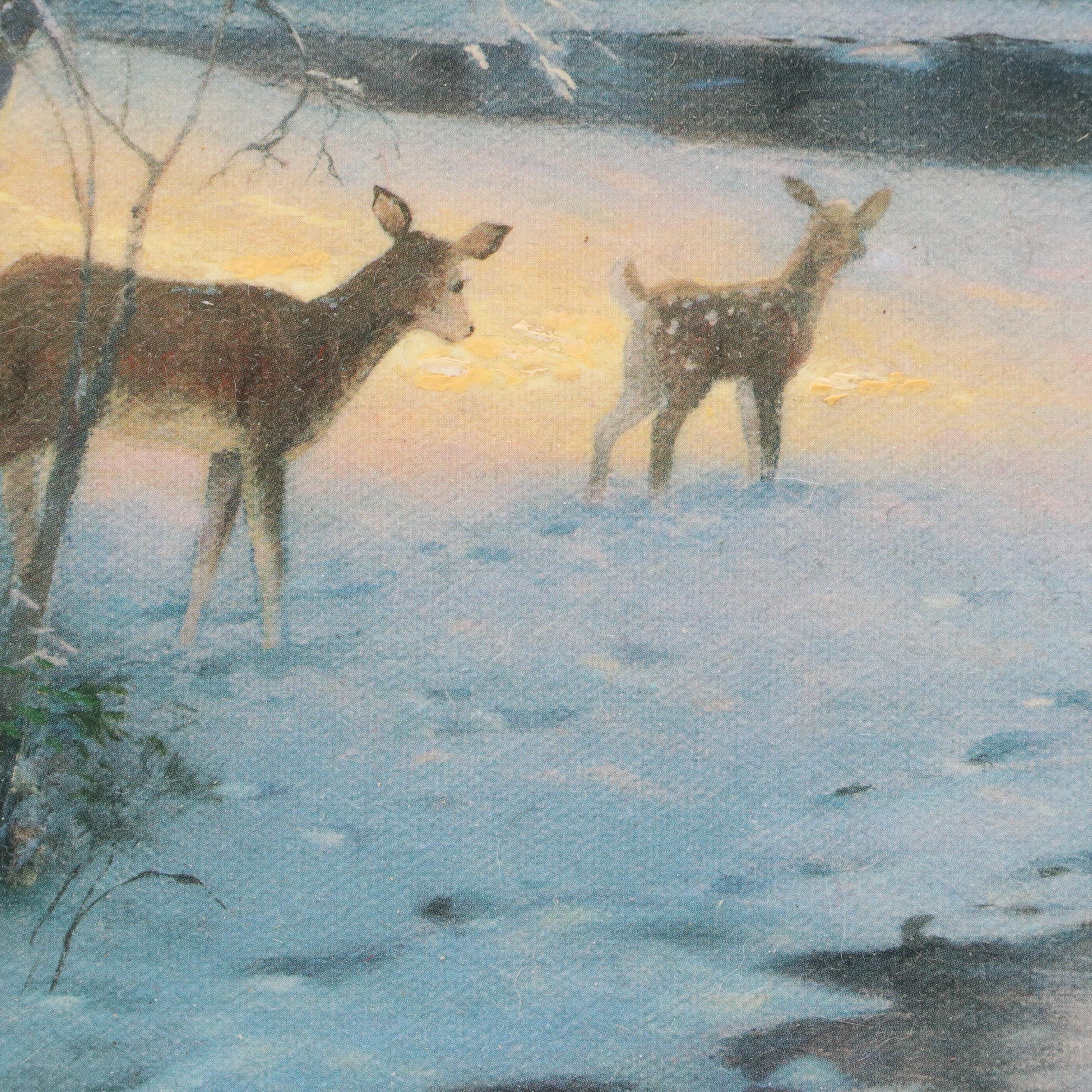 Thomas Kincade Embellished Offset Lithograph "Deer Creek Cottage"