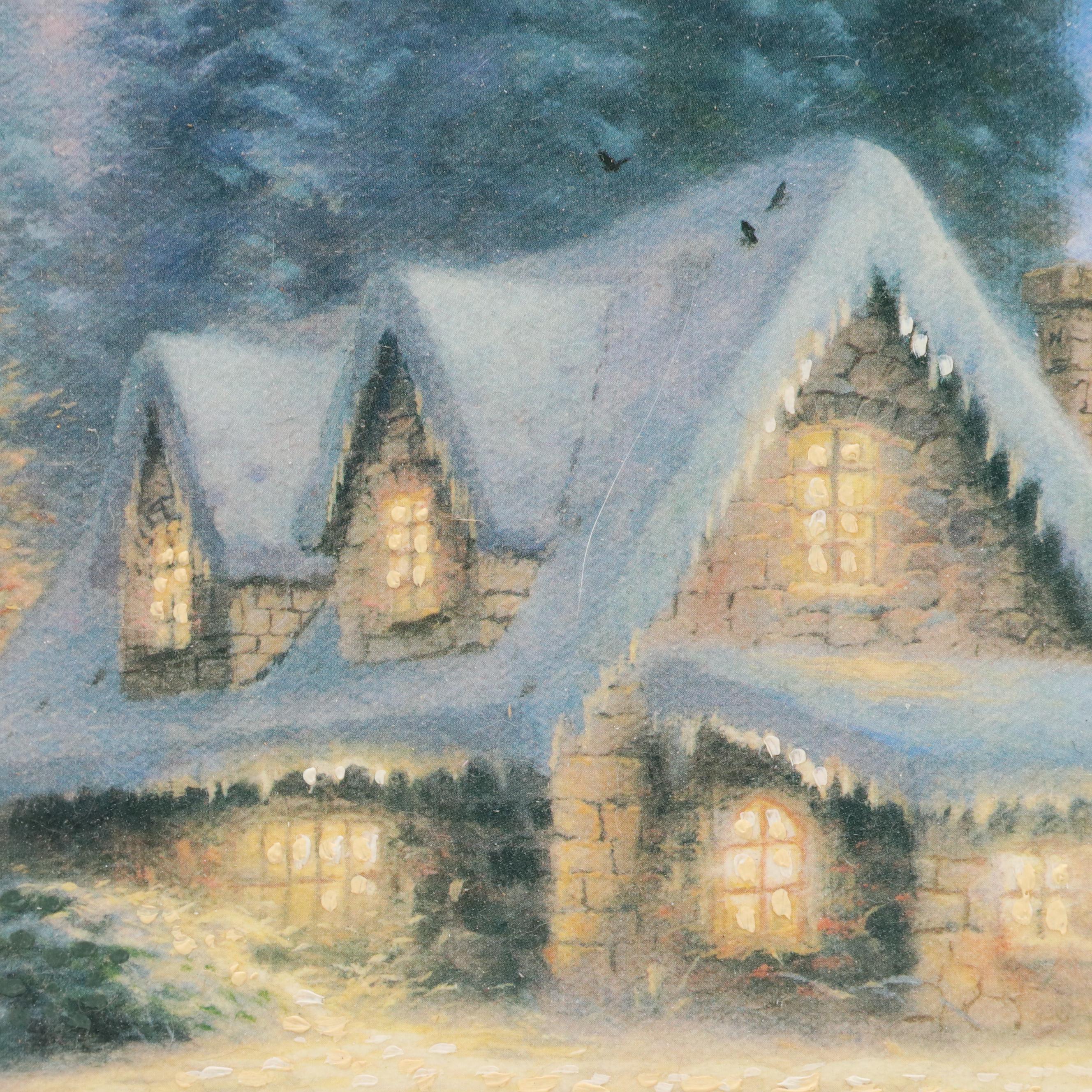 Thomas Kincade Embellished Offset Lithograph "Deer Creek Cottage"