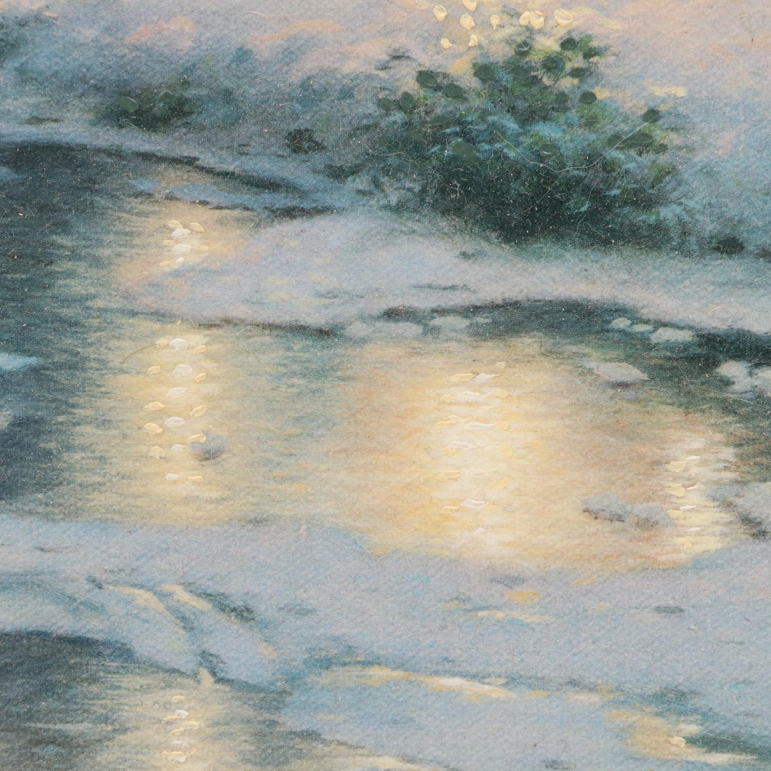 Thomas Kincade Embellished Offset Lithograph "Deer Creek Cottage"