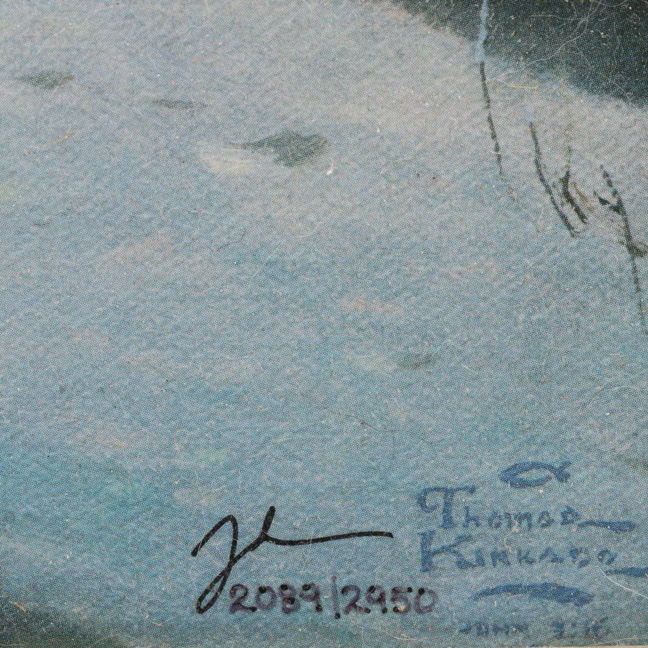 Thomas Kincade Embellished Offset Lithograph "Deer Creek Cottage"