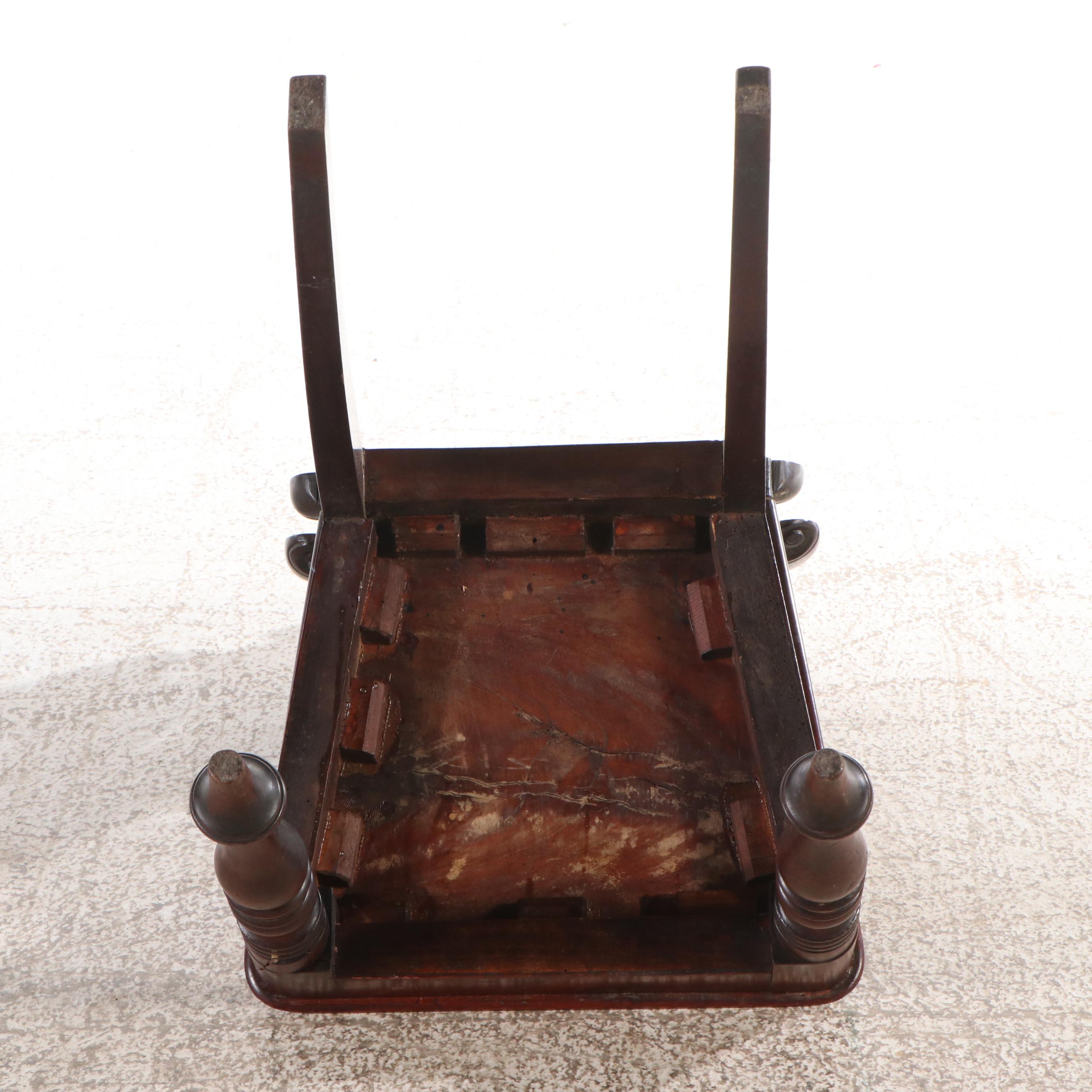 Pair of William IV Mahogany Hall Chairs, 19th Century