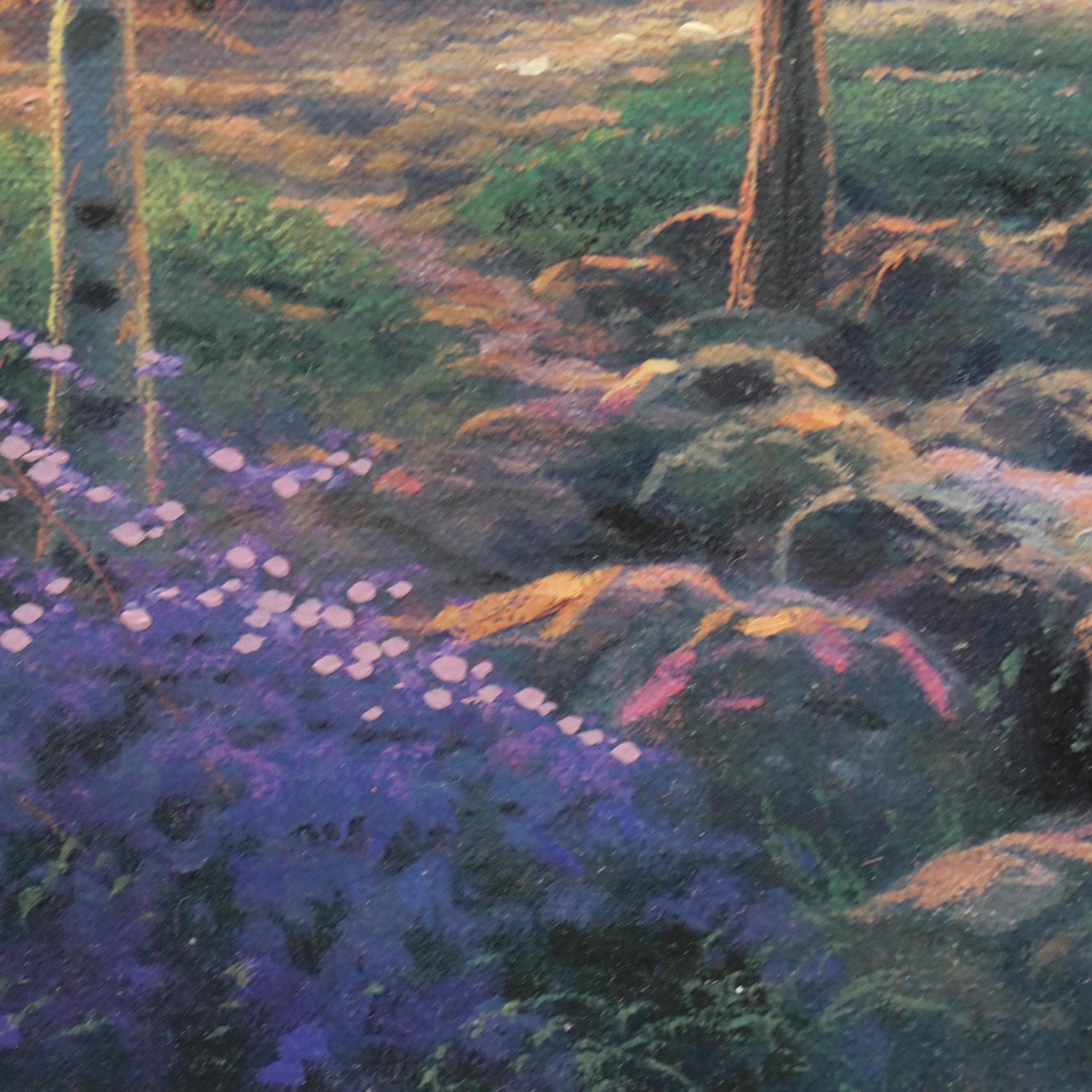 Thomas Kincade Embellished Offset Lithograph "Twilight Cottage"