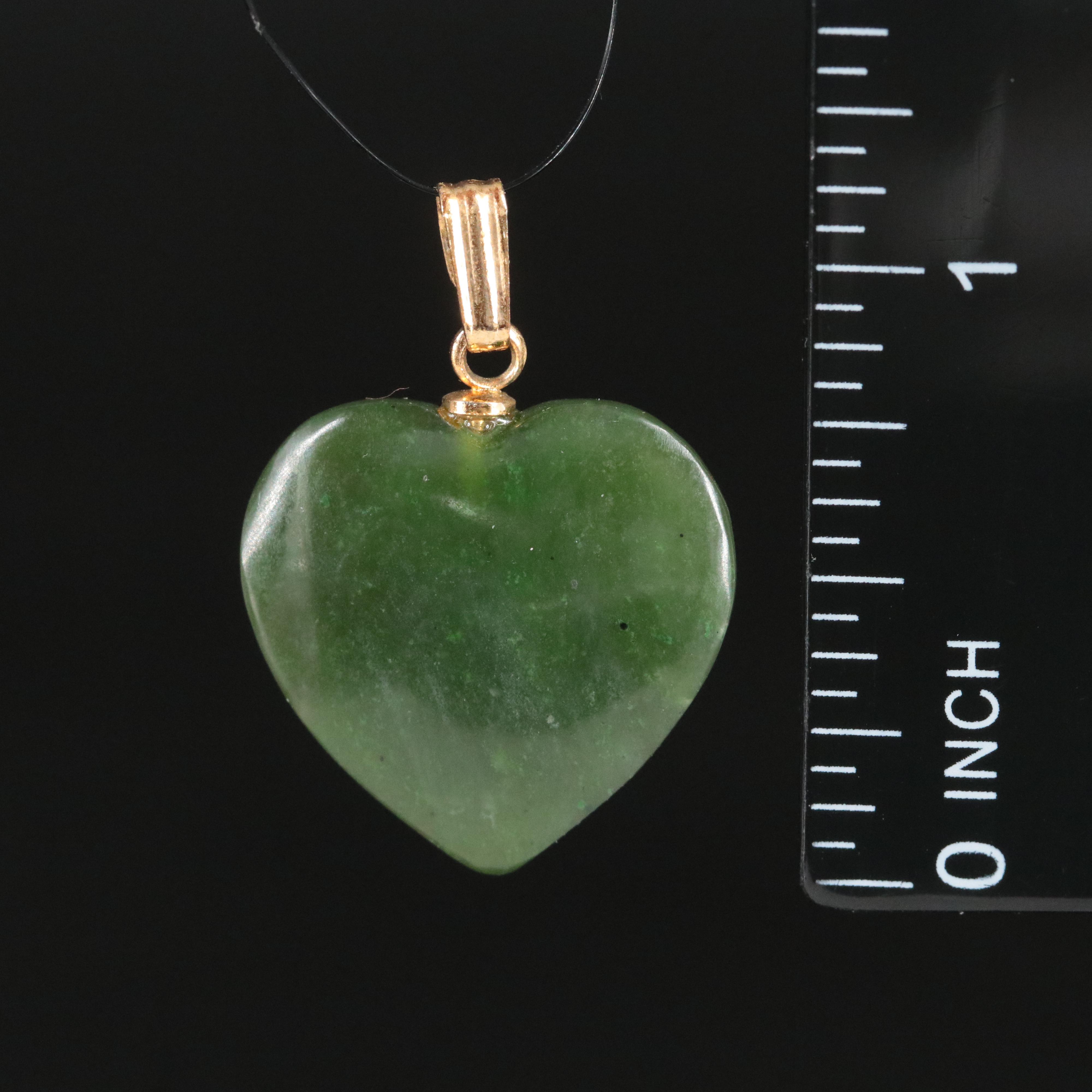Vintage Jade Heart Pendant