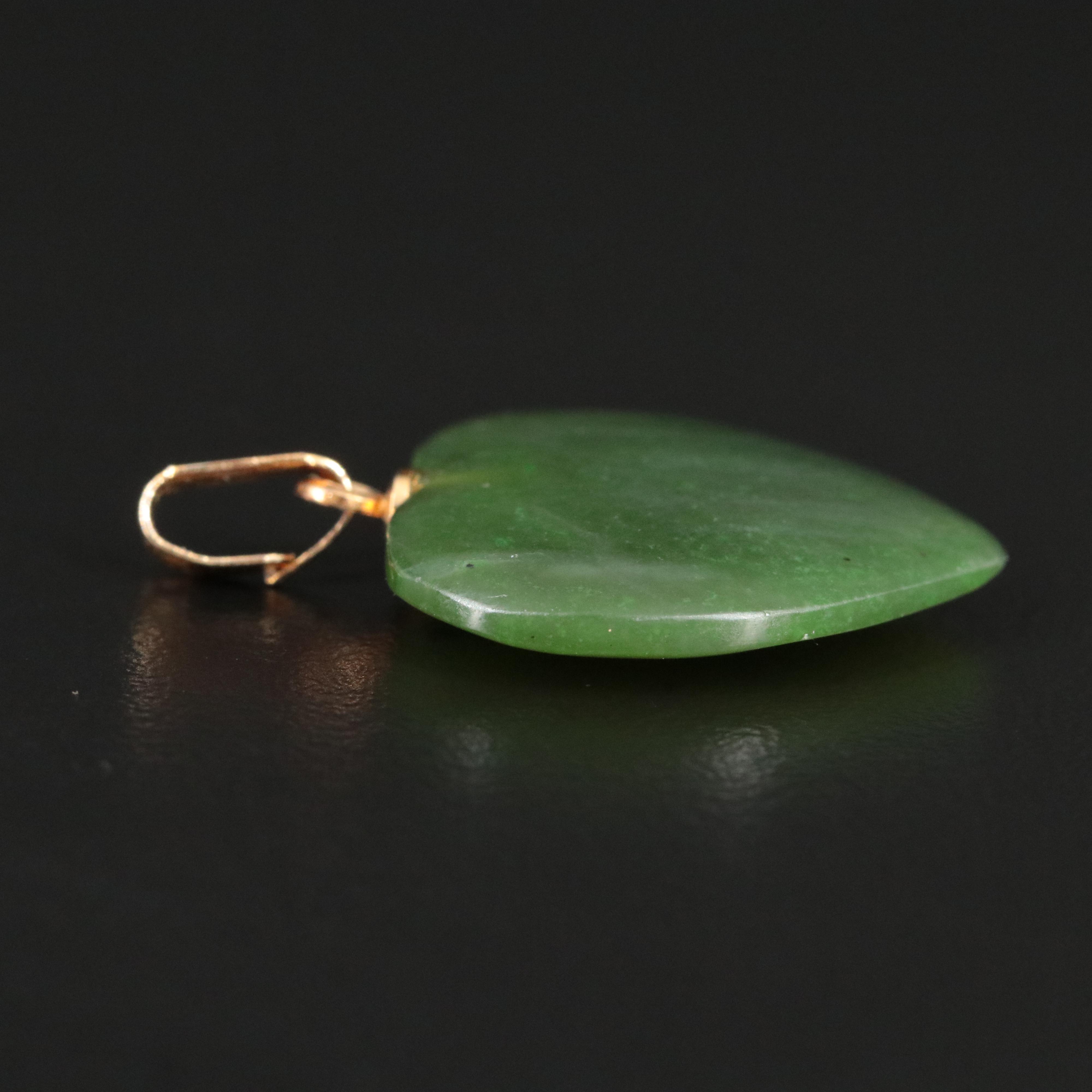 Vintage Jade Heart Pendant