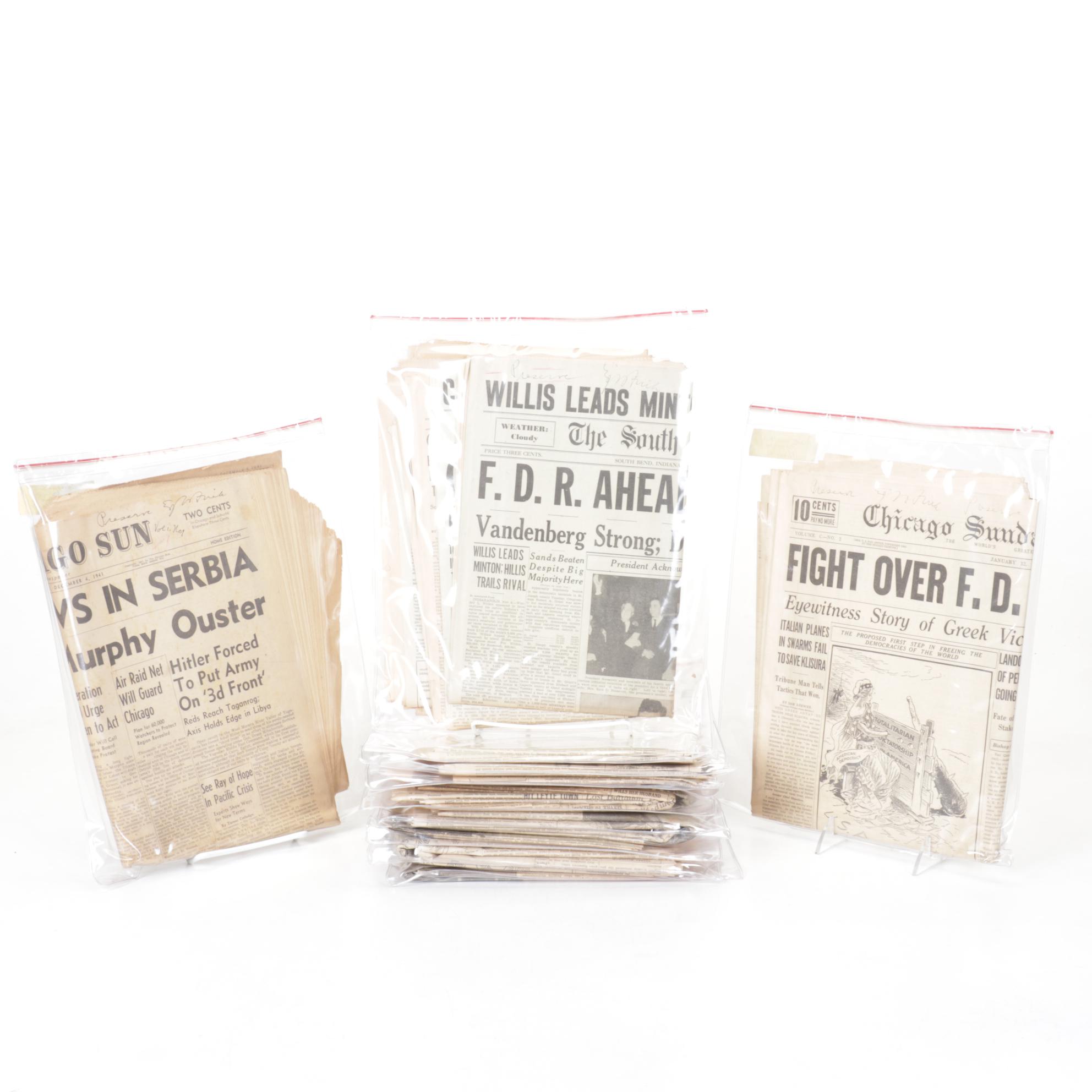 "Chicago Daily Tribune" and More F.D.R. Era Political Newspapers, 1940s