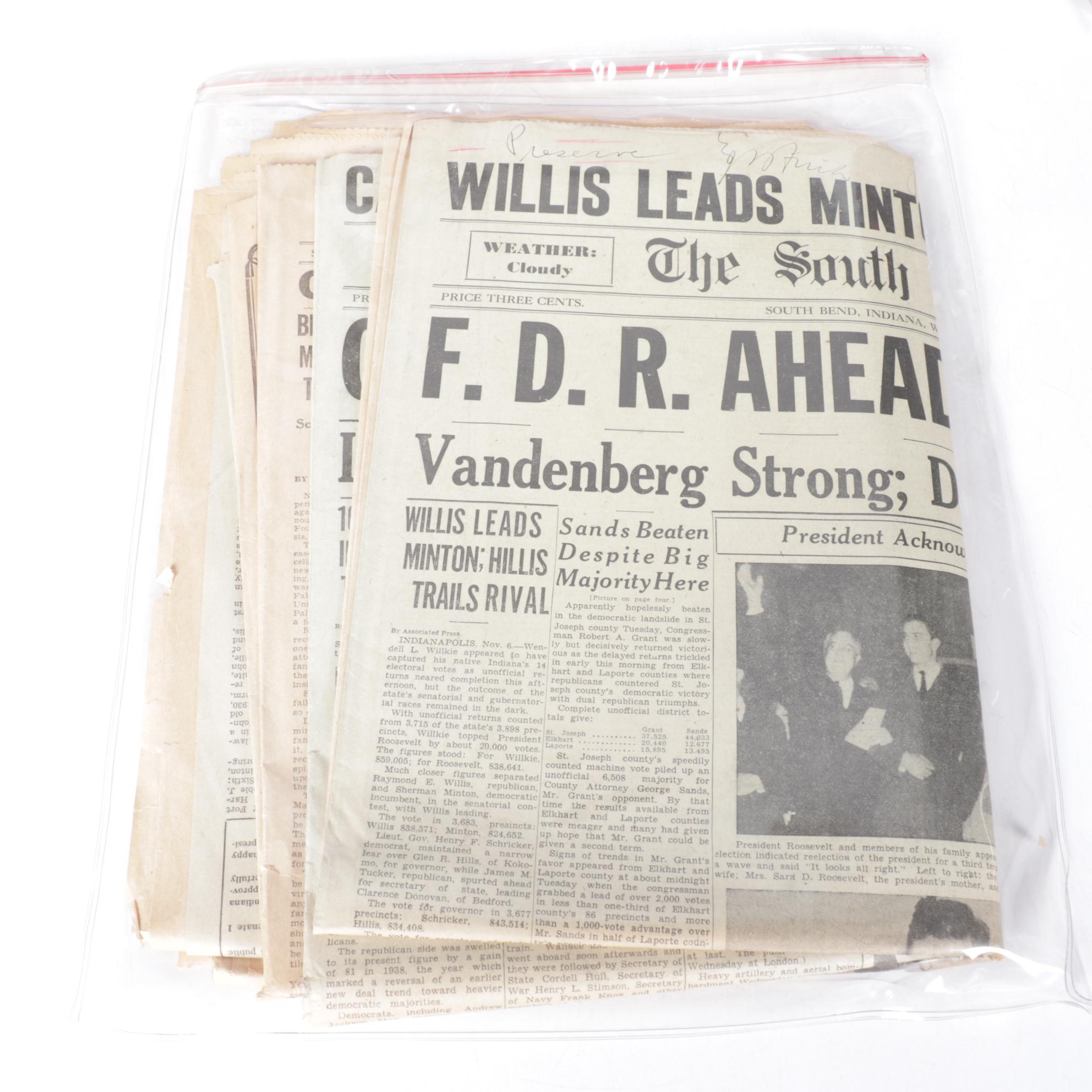 "Chicago Daily Tribune" and More F.D.R. Era Political Newspapers, 1940s