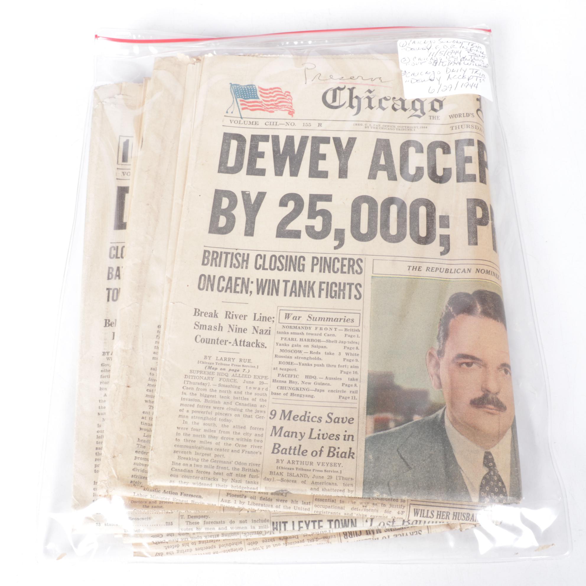 "Chicago Daily Tribune" and More F.D.R. Era Political Newspapers, 1940s