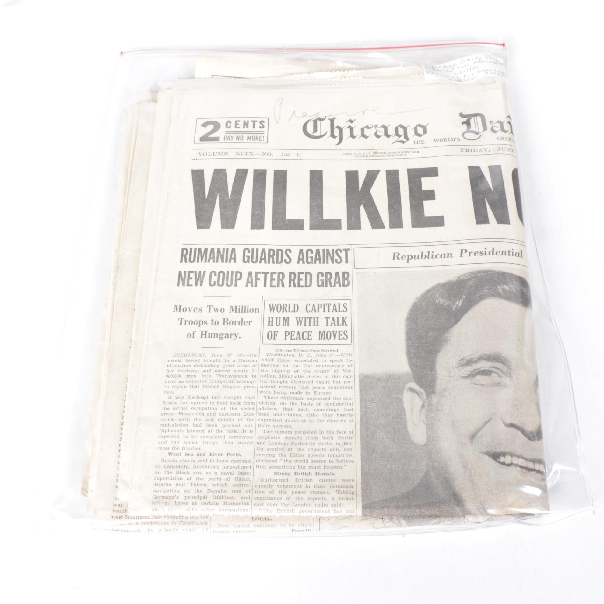 "Chicago Daily Tribune" and More F.D.R. Era Political Newspapers, 1940s