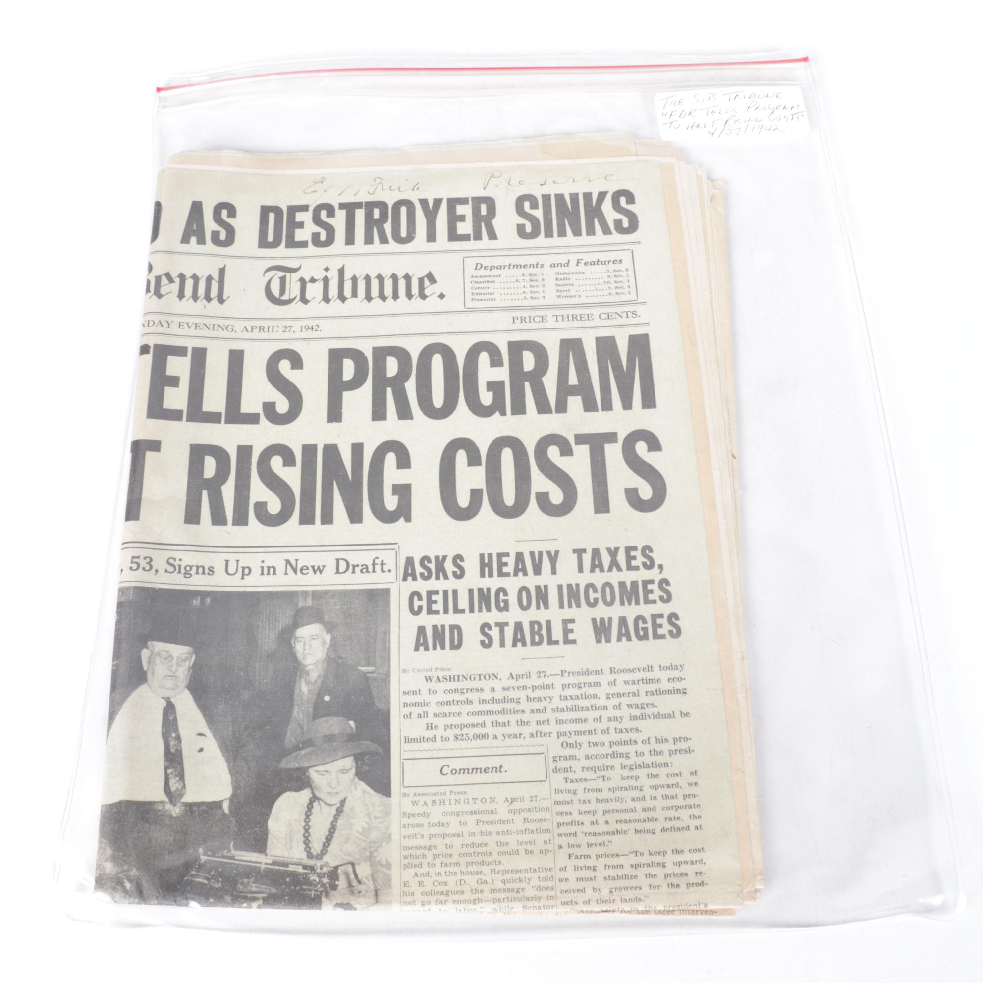 "Chicago Daily Tribune" and More F.D.R. Era Political Newspapers, 1940s