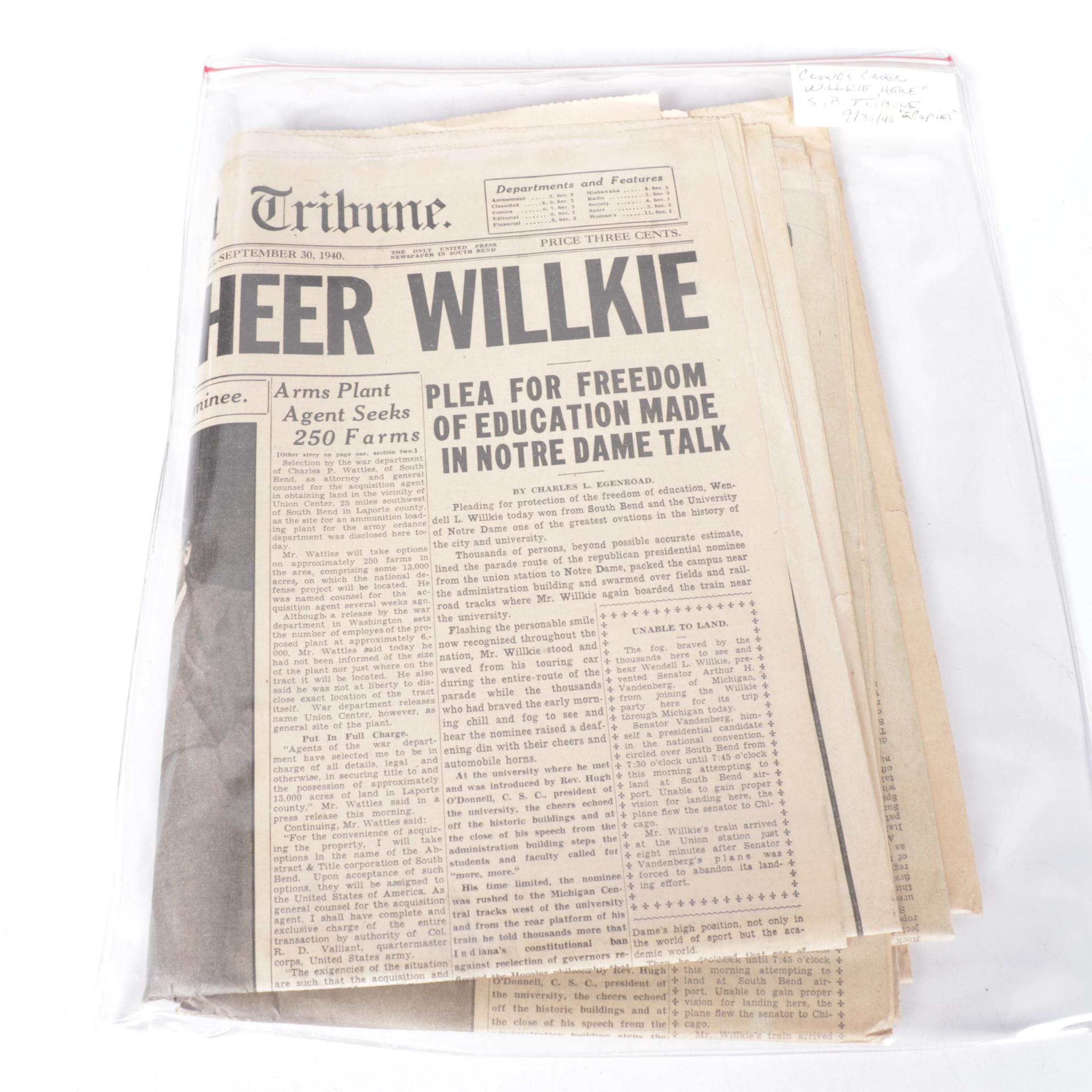 "Chicago Daily Tribune" and More F.D.R. Era Political Newspapers, 1940s