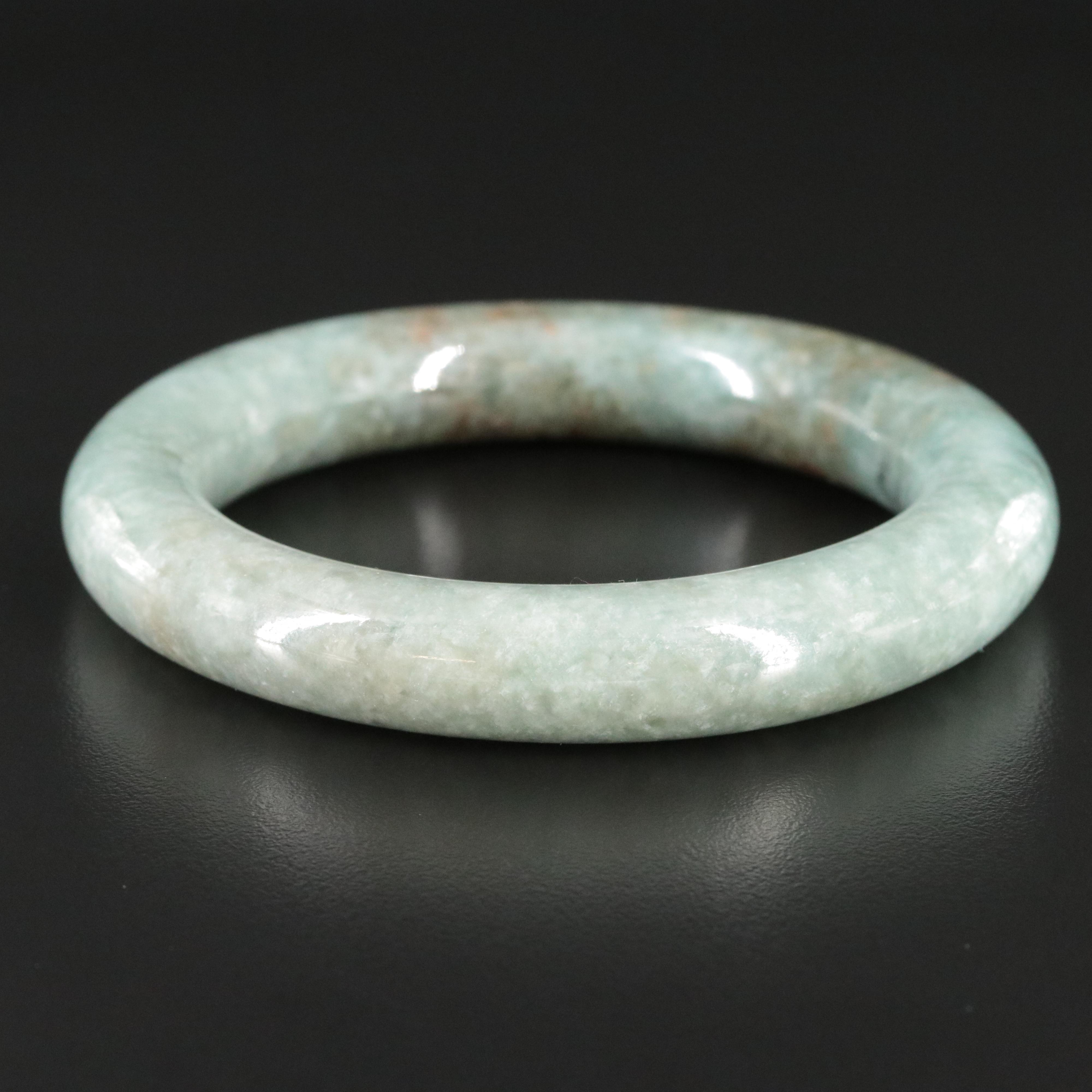 Chinese Jadeite Hololith Bangle Bracelet