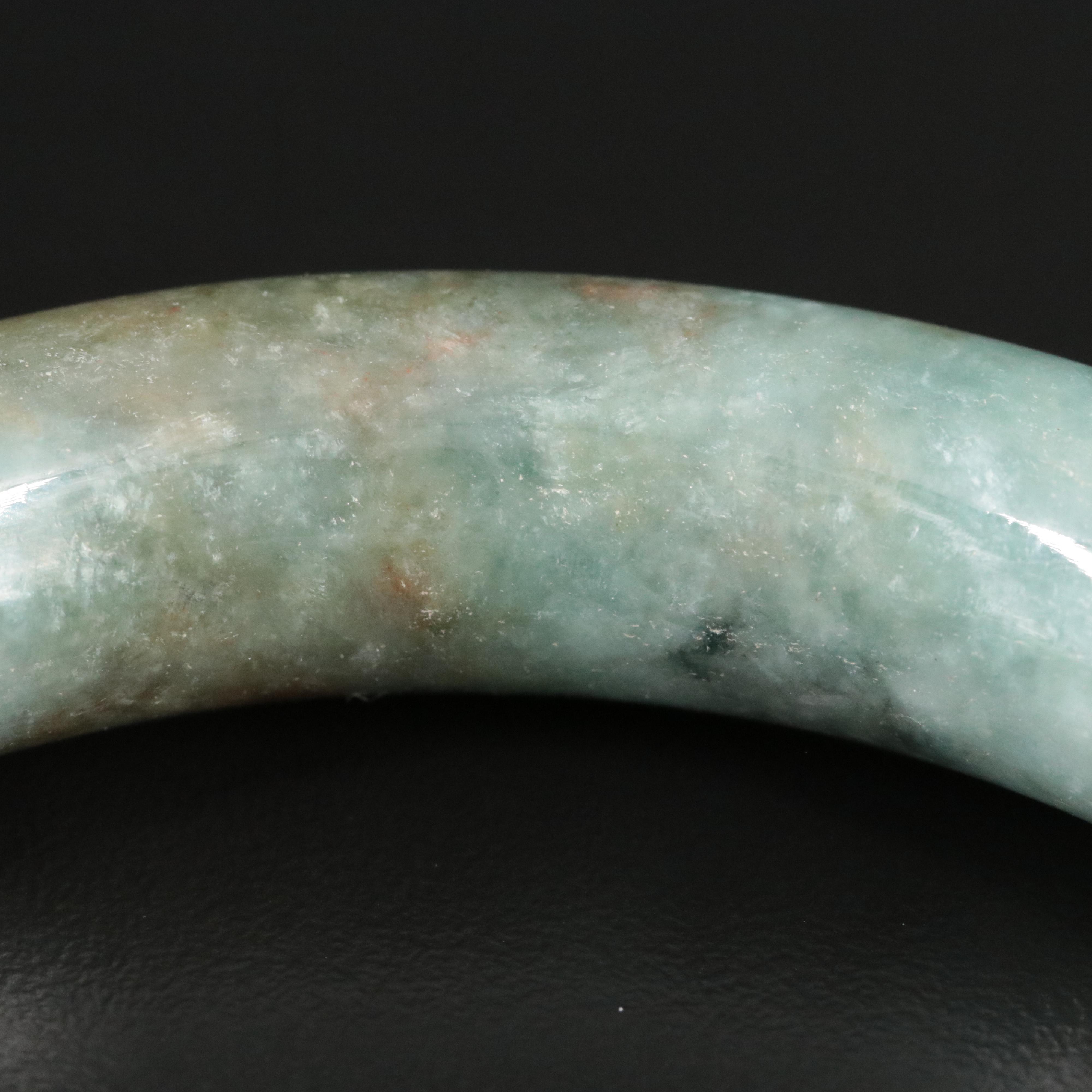 Chinese Jadeite Hololith Bangle Bracelet