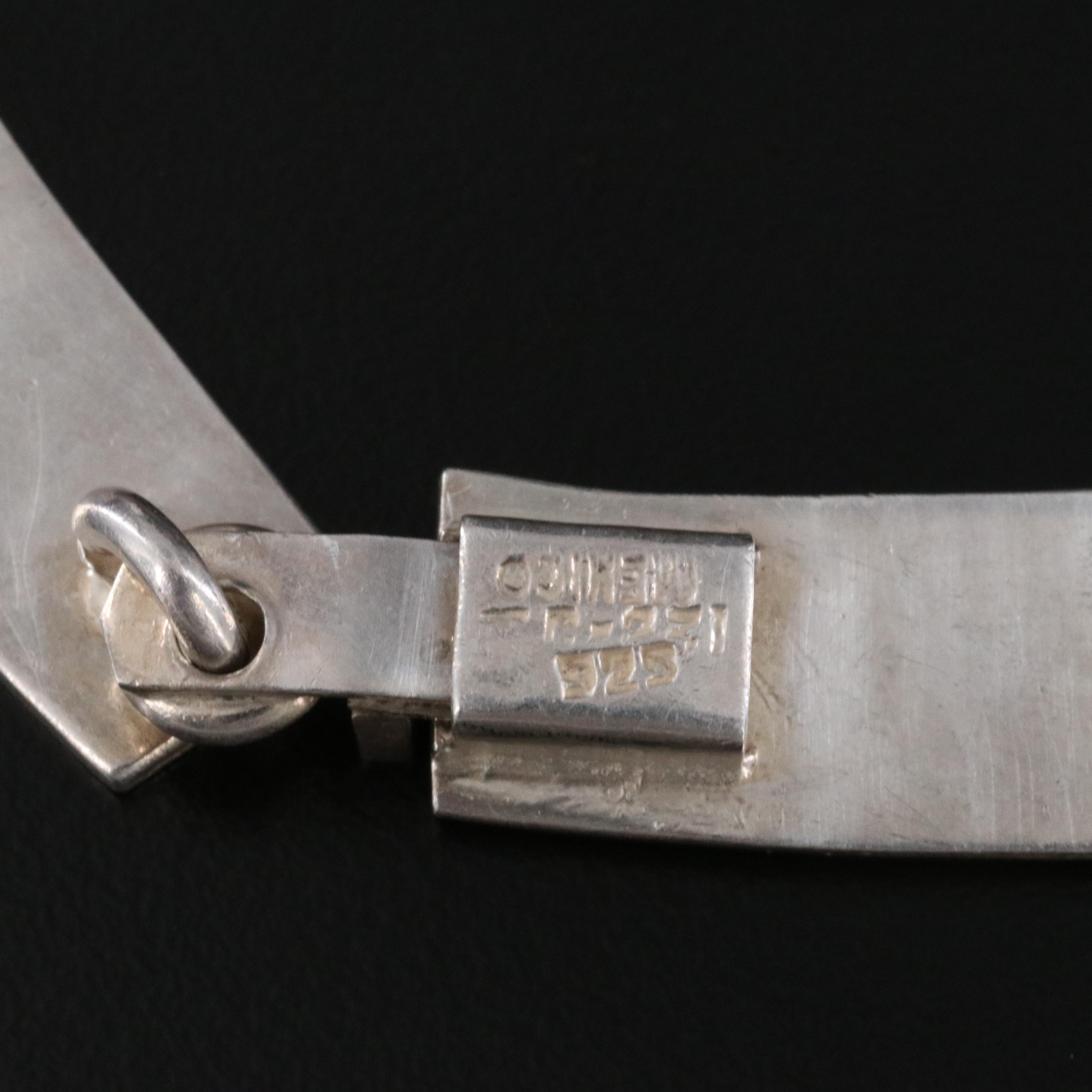 Mexican Sterling Turquoise Mosaic Inlay Necklace