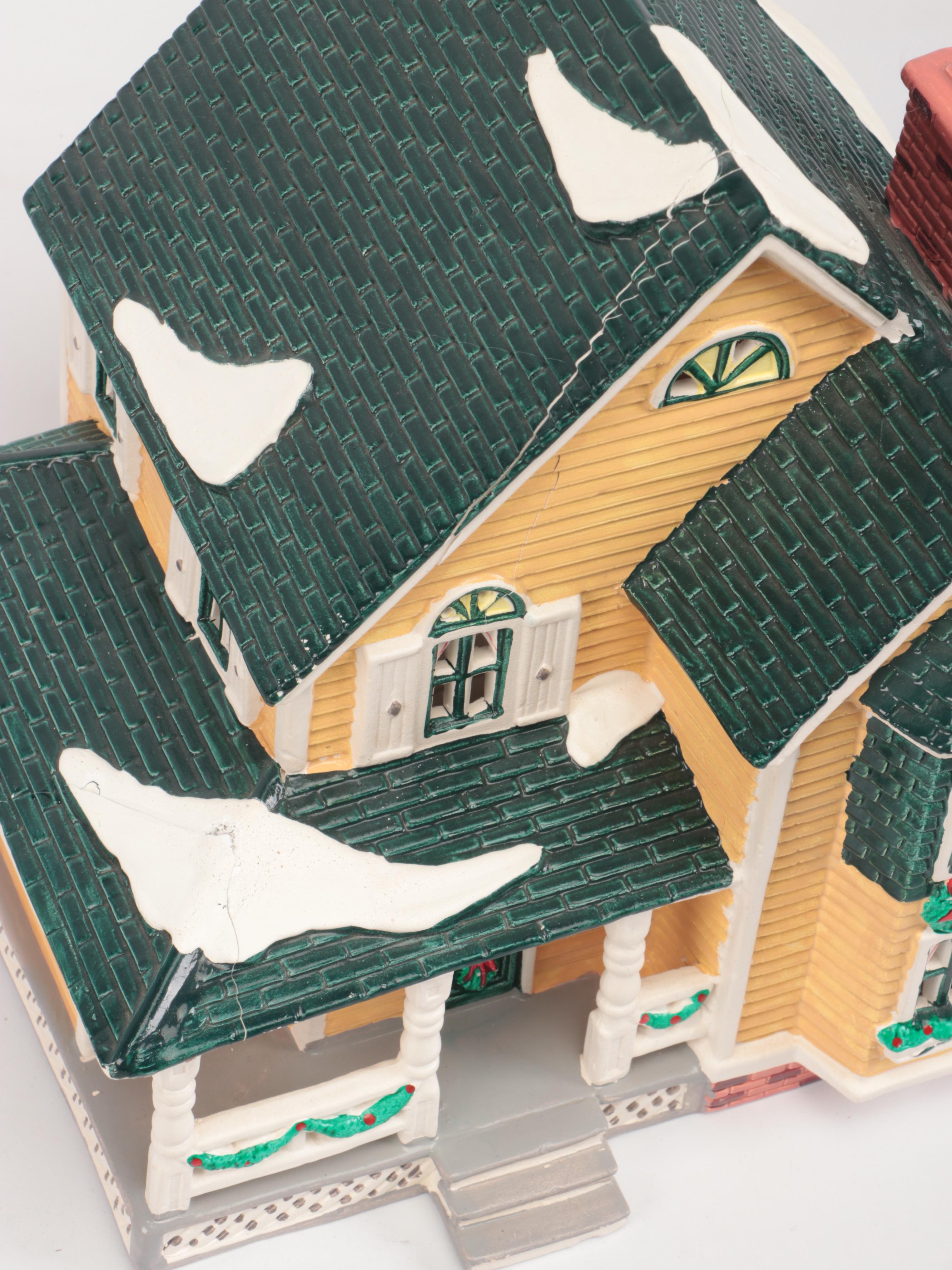 Dept. 56 Snow Village "Woodbury House," "Christmas Cottage," and Other Figures