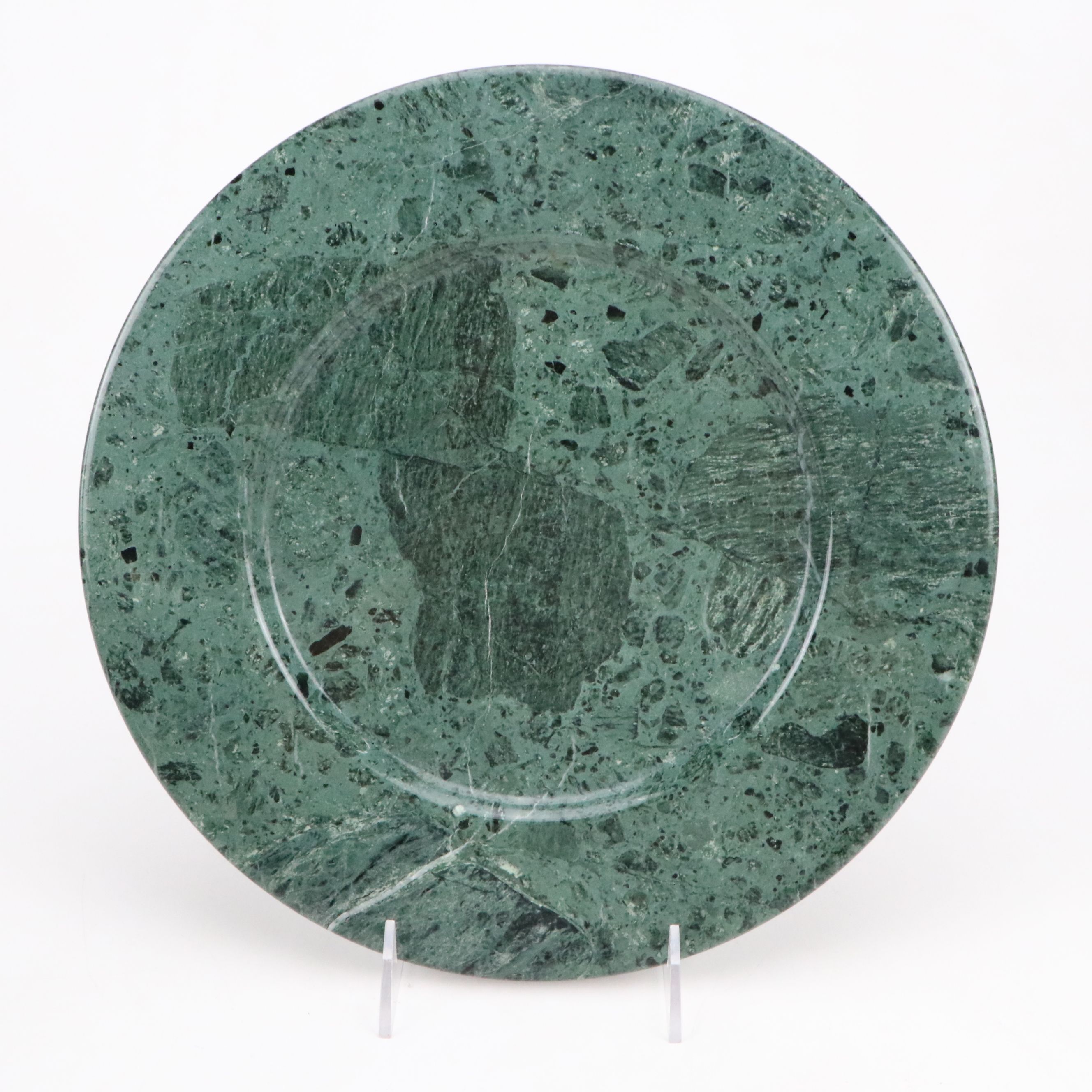 Italian Siena and Green Marble Plates and Bowls