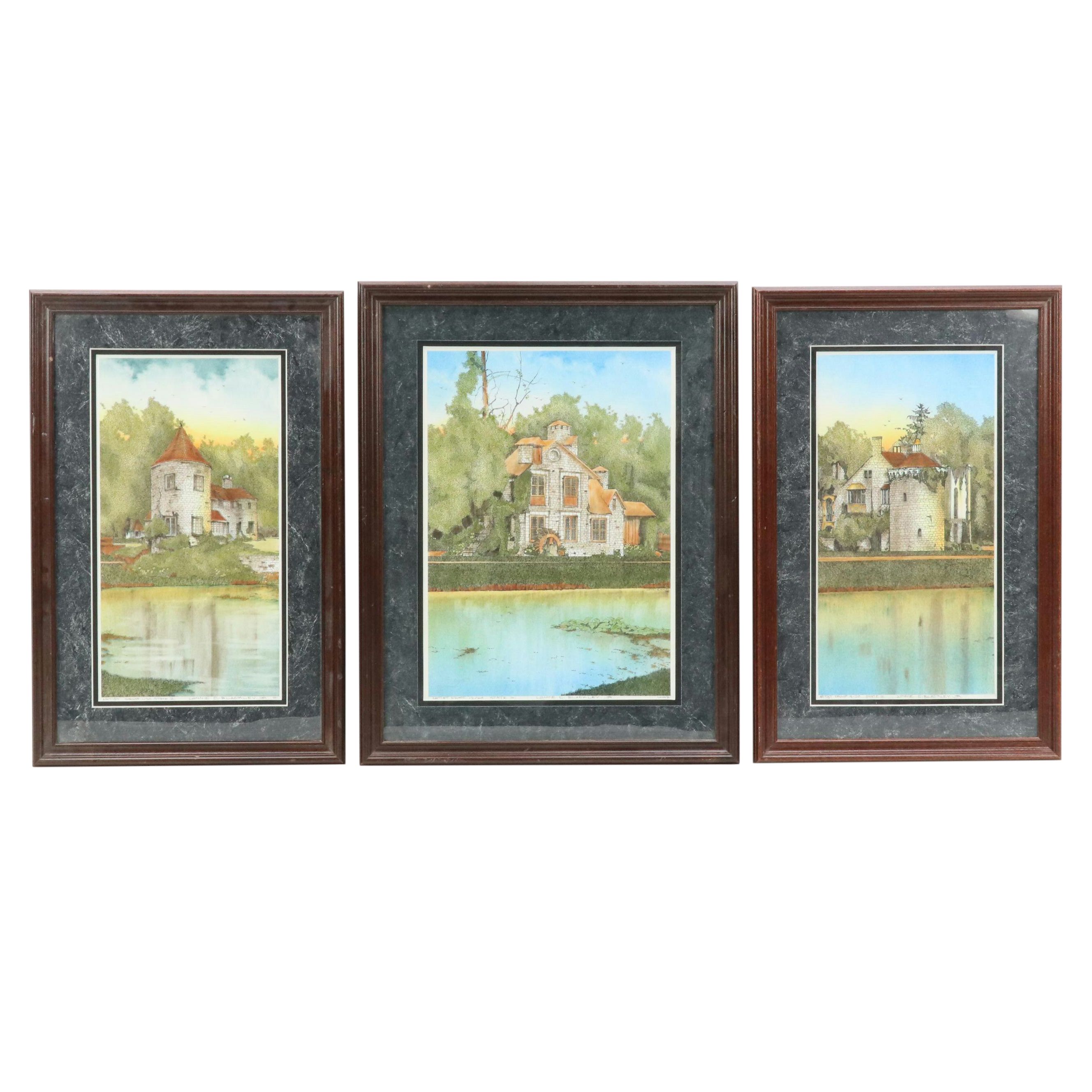 Lonnie C. Blackley Artist Proof European Landscape Etchings