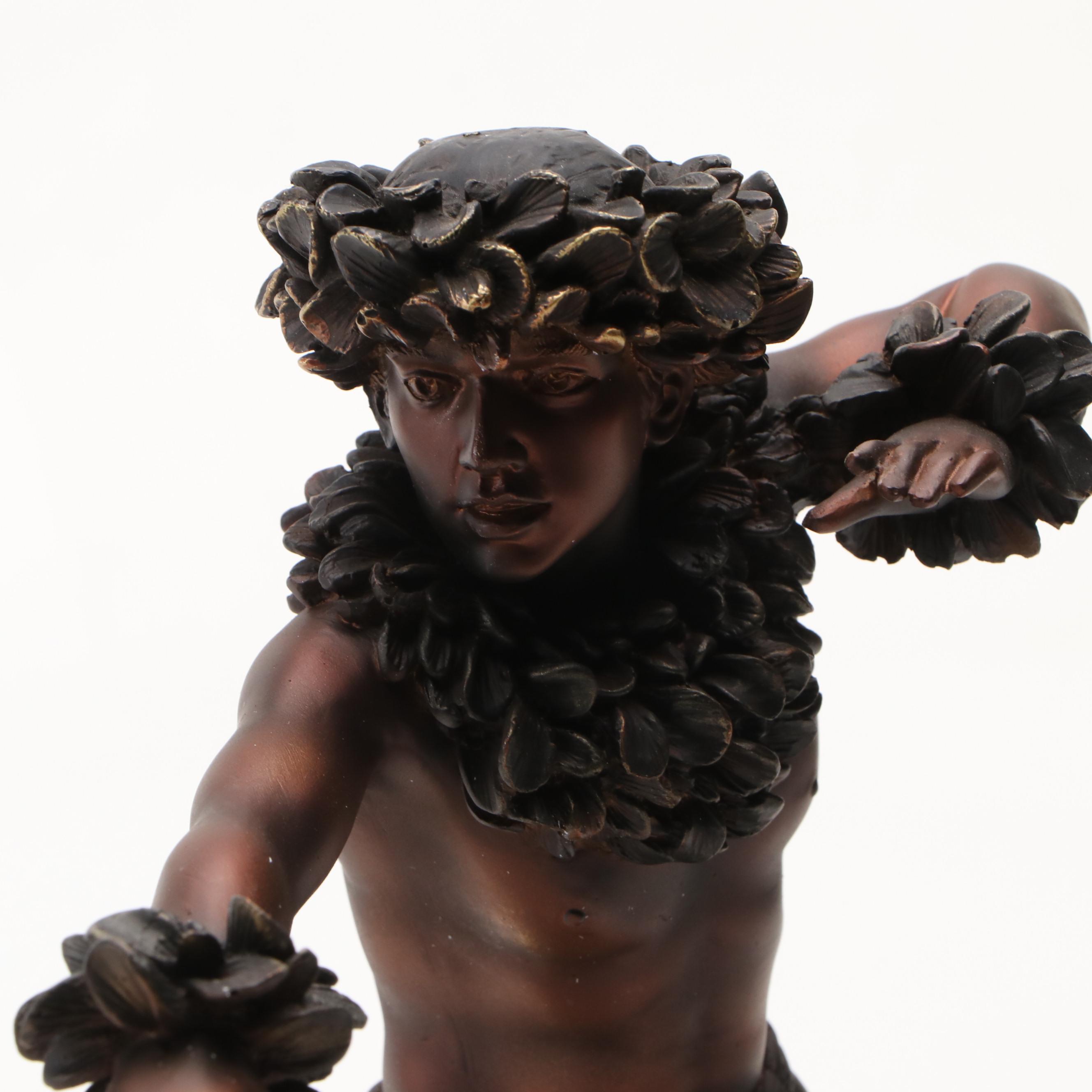 Kim Taylor Reece for JRS "Hula Kahiko Kane" Bronzed Resin Figurine