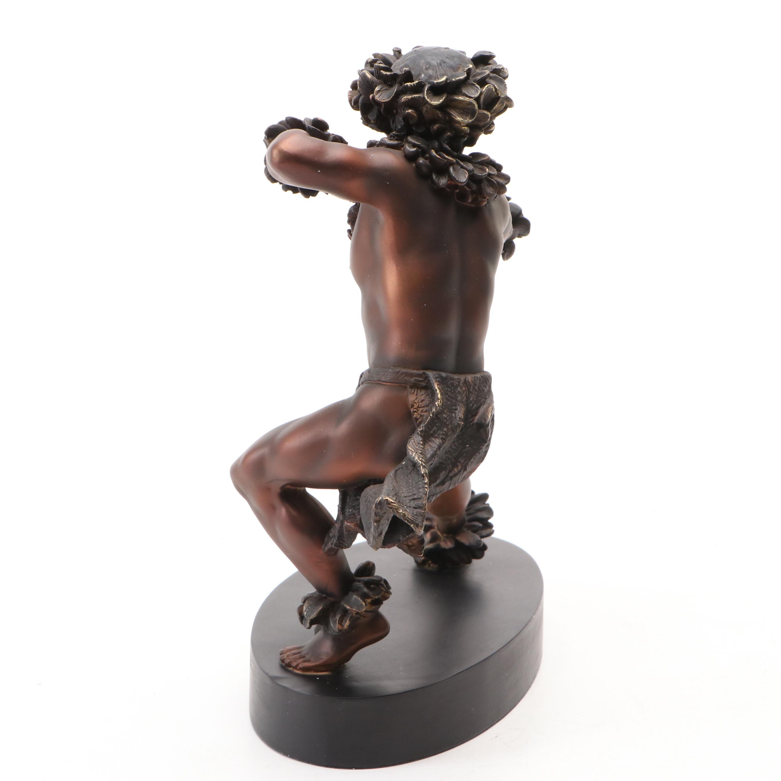 Kim Taylor Reece for JRS "Hula Kahiko Kane" Bronzed Resin Figurine