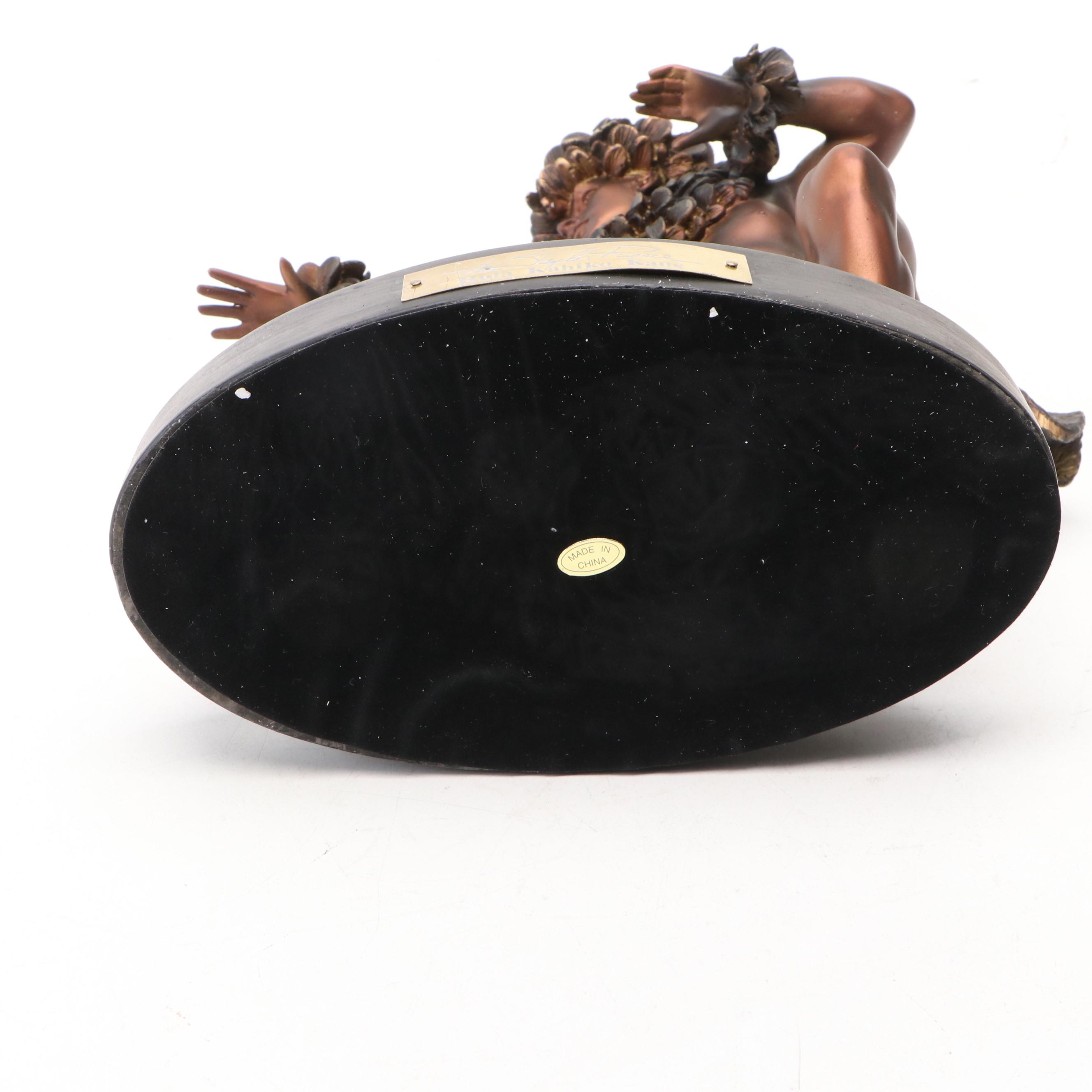 Kim Taylor Reece for JRS "Hula Kahiko Kane" Bronzed Resin Figurine