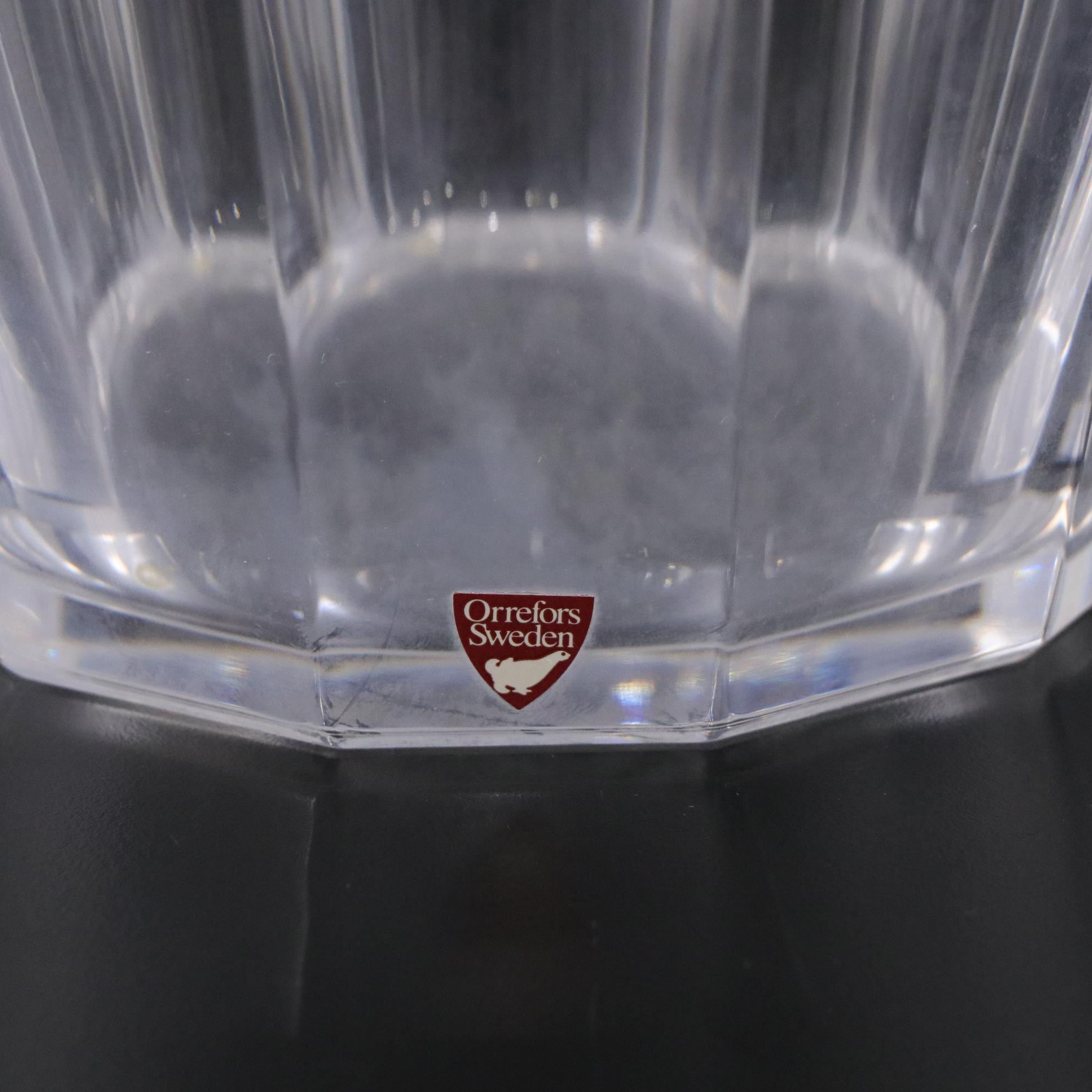 Orrefors "Regina" and Faceted Crystal Bowls, Late 20th Century