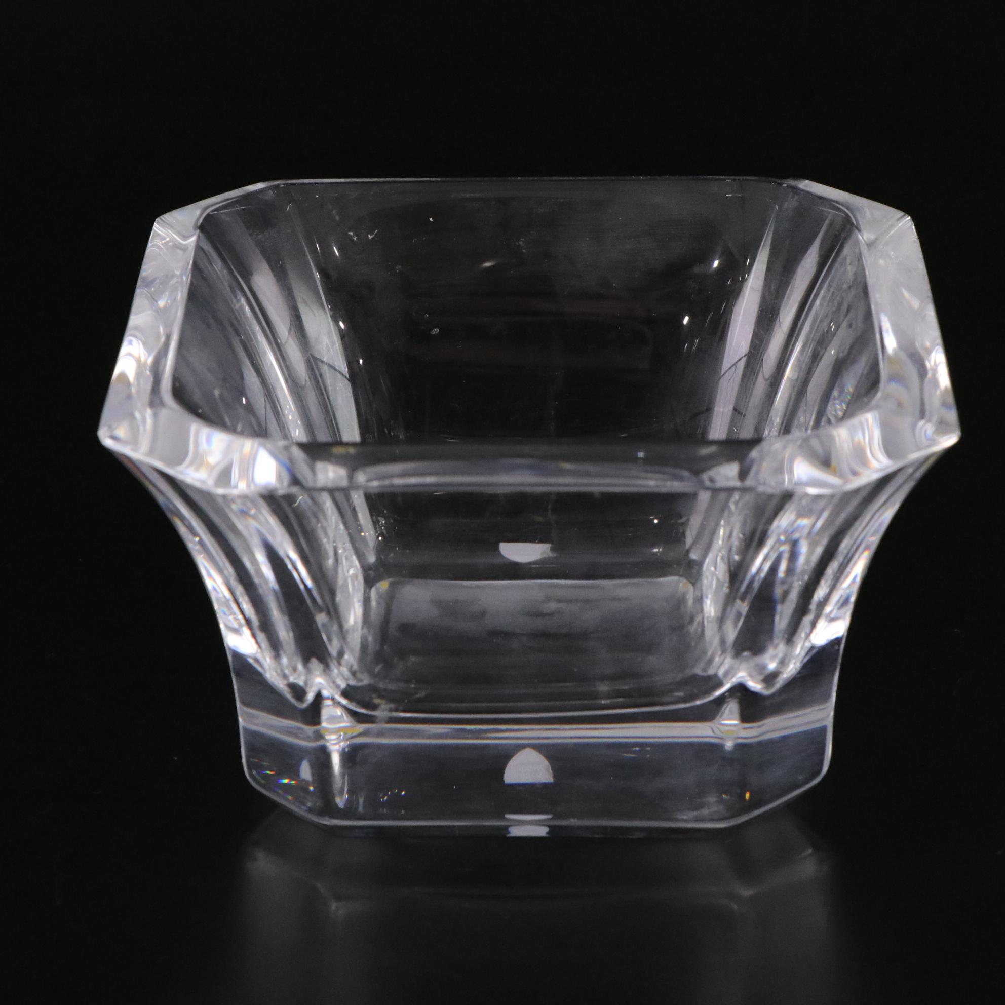 Orrefors "Regina" and Faceted Crystal Bowls, Late 20th Century
