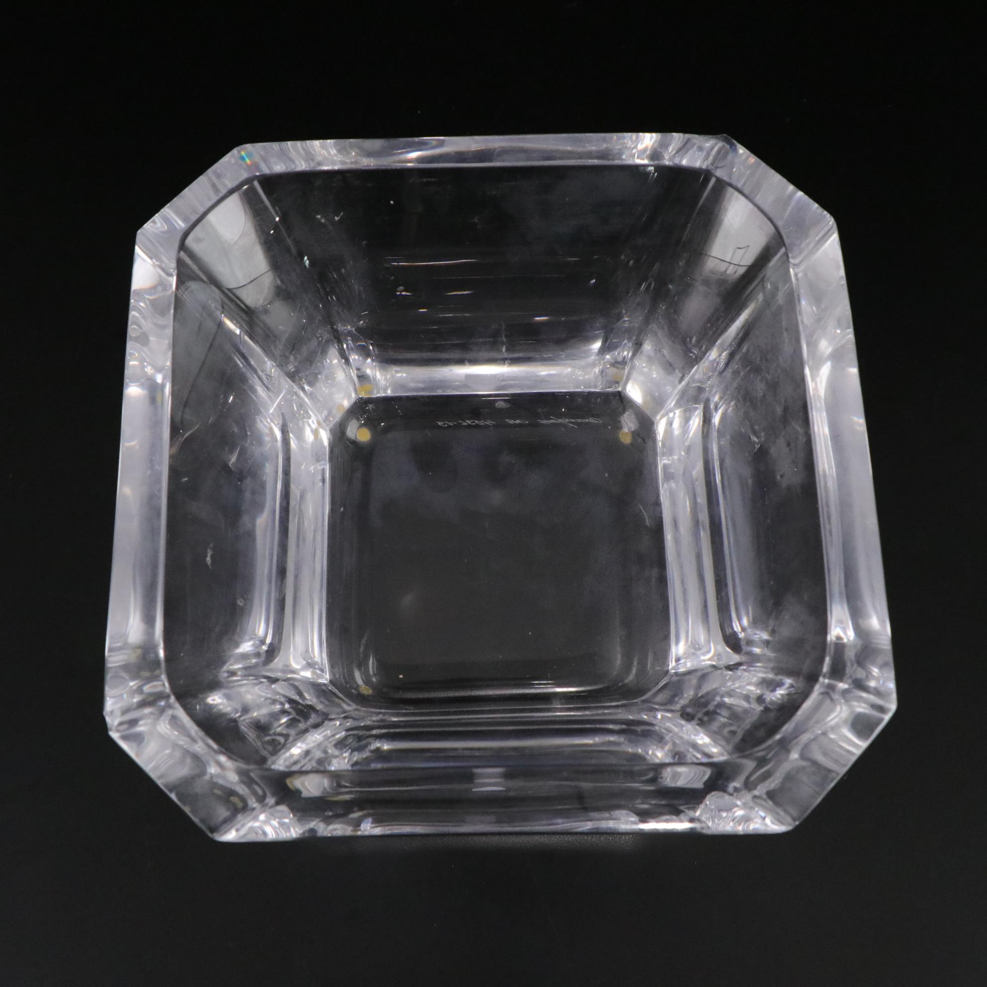 Orrefors "Regina" and Faceted Crystal Bowls, Late 20th Century