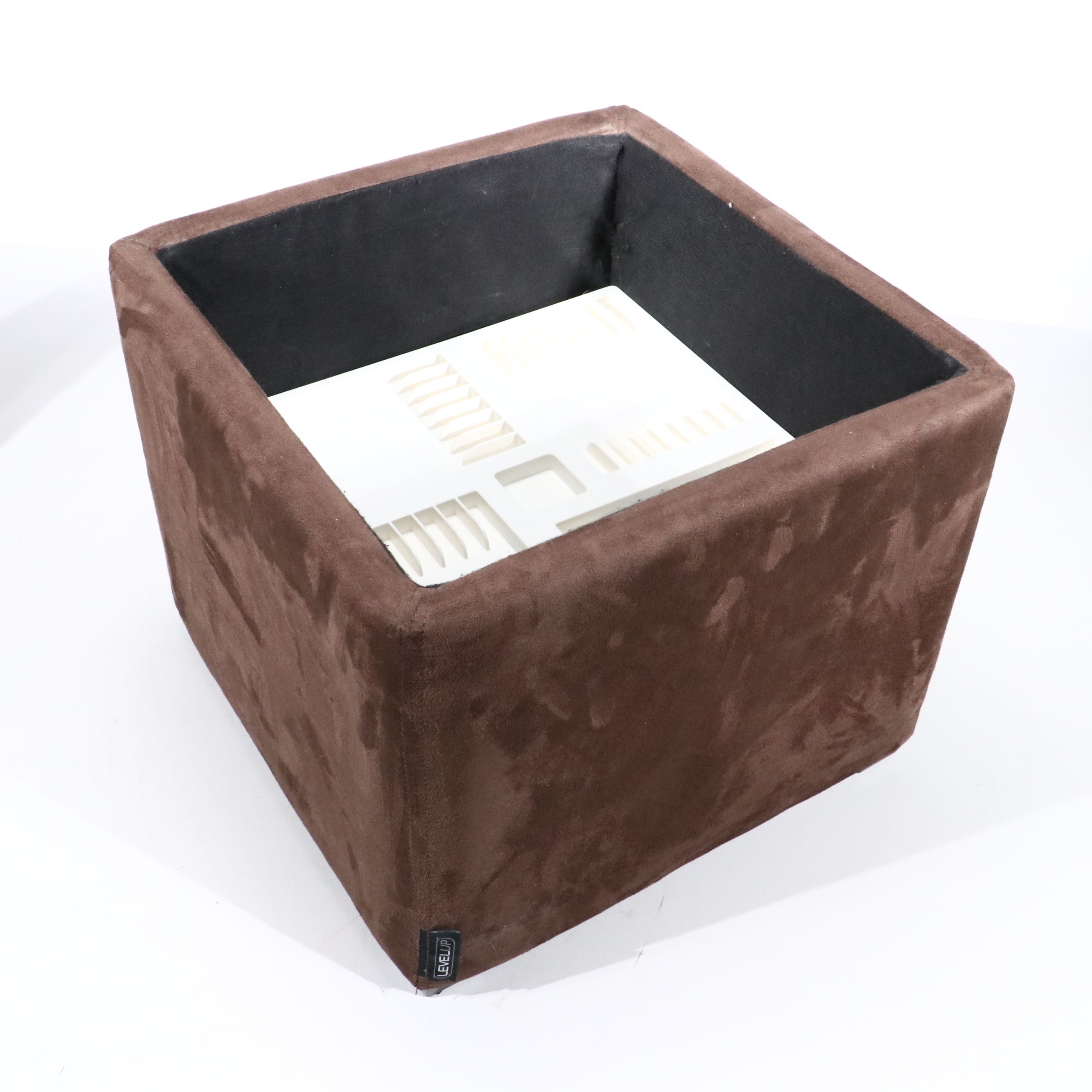 Level Up Faux Suede and Woven Wicker Storage Cubes