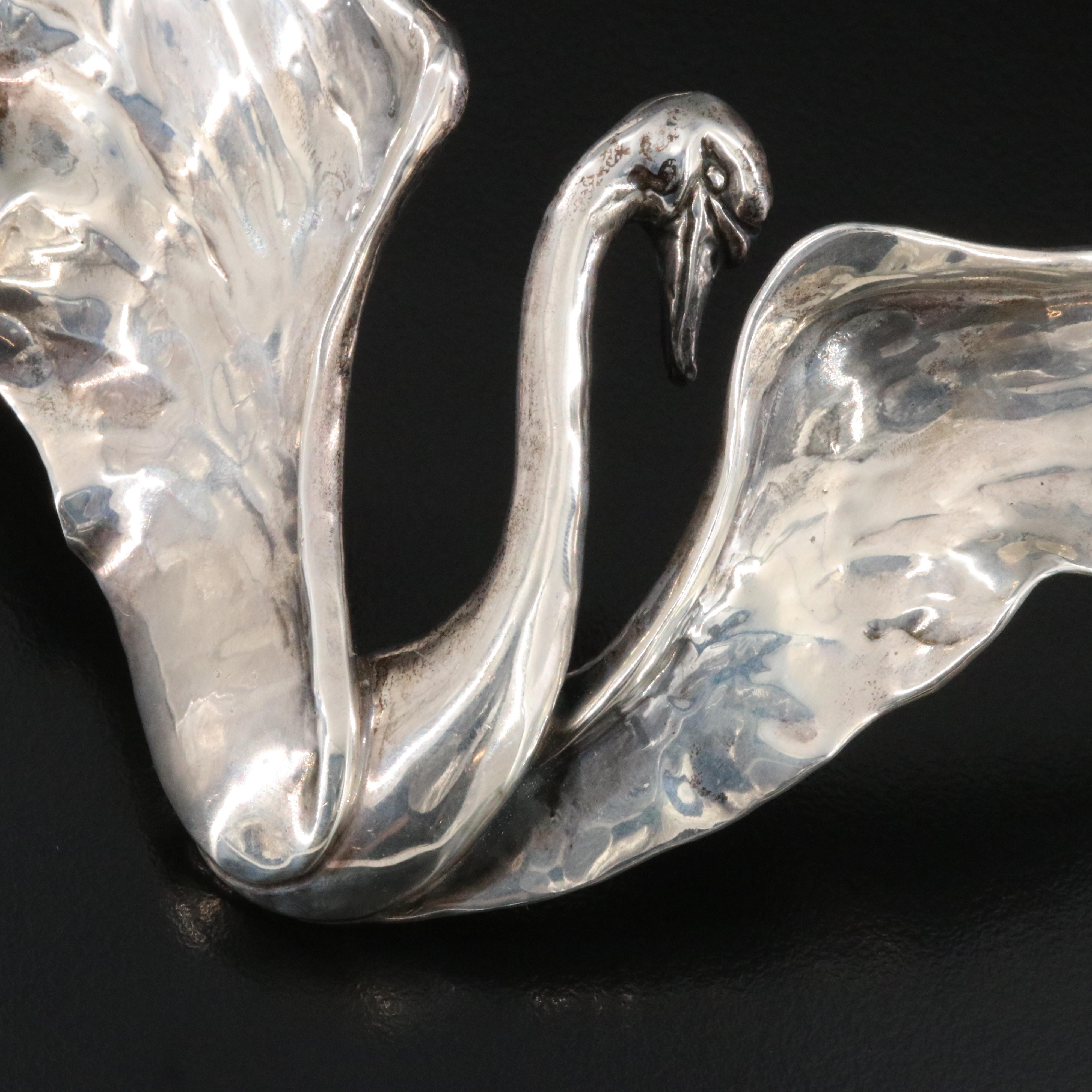 Clifton L Nicholson Hand Wrought Sterling Swan Collar