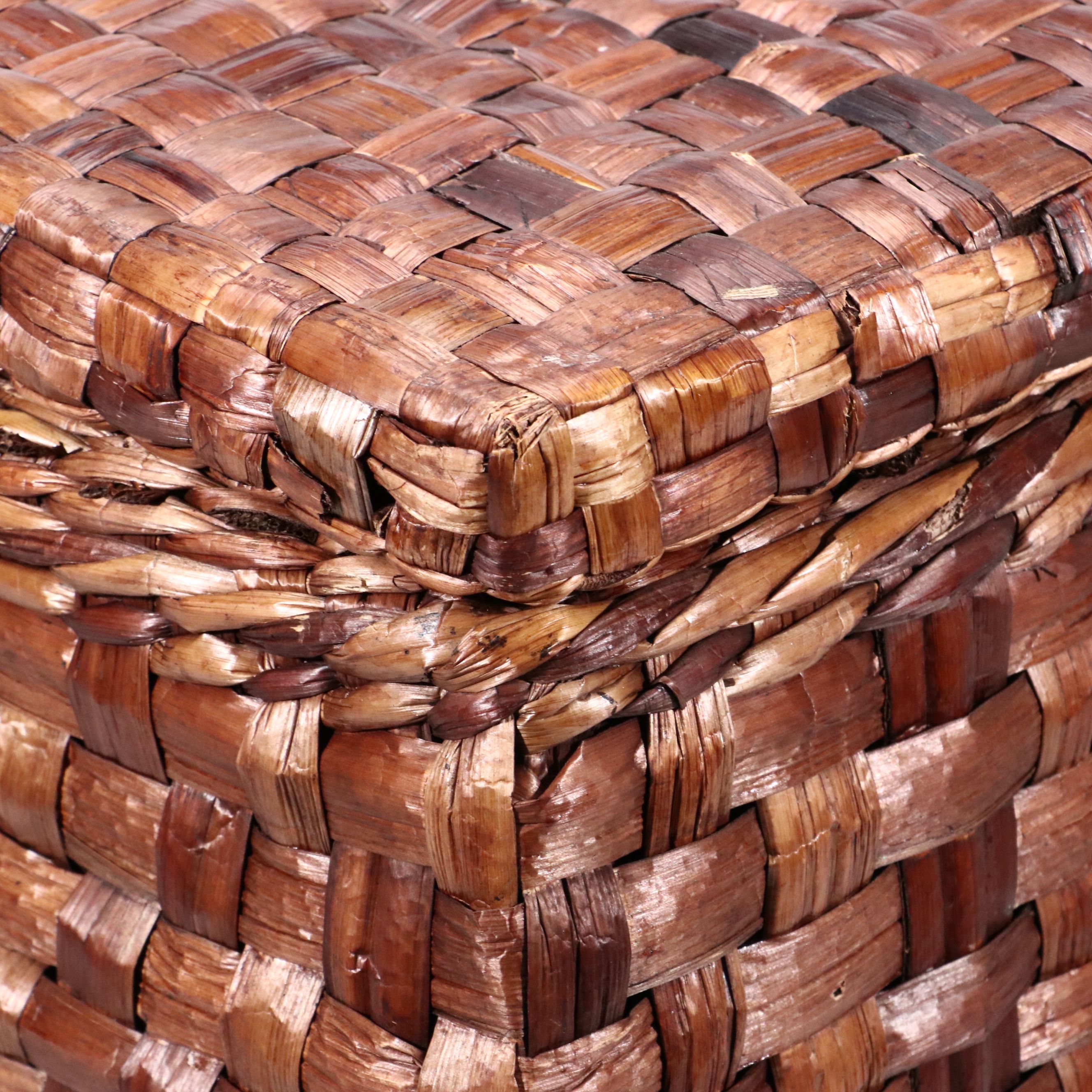 Level Up Faux Suede and Woven Wicker Storage Cubes